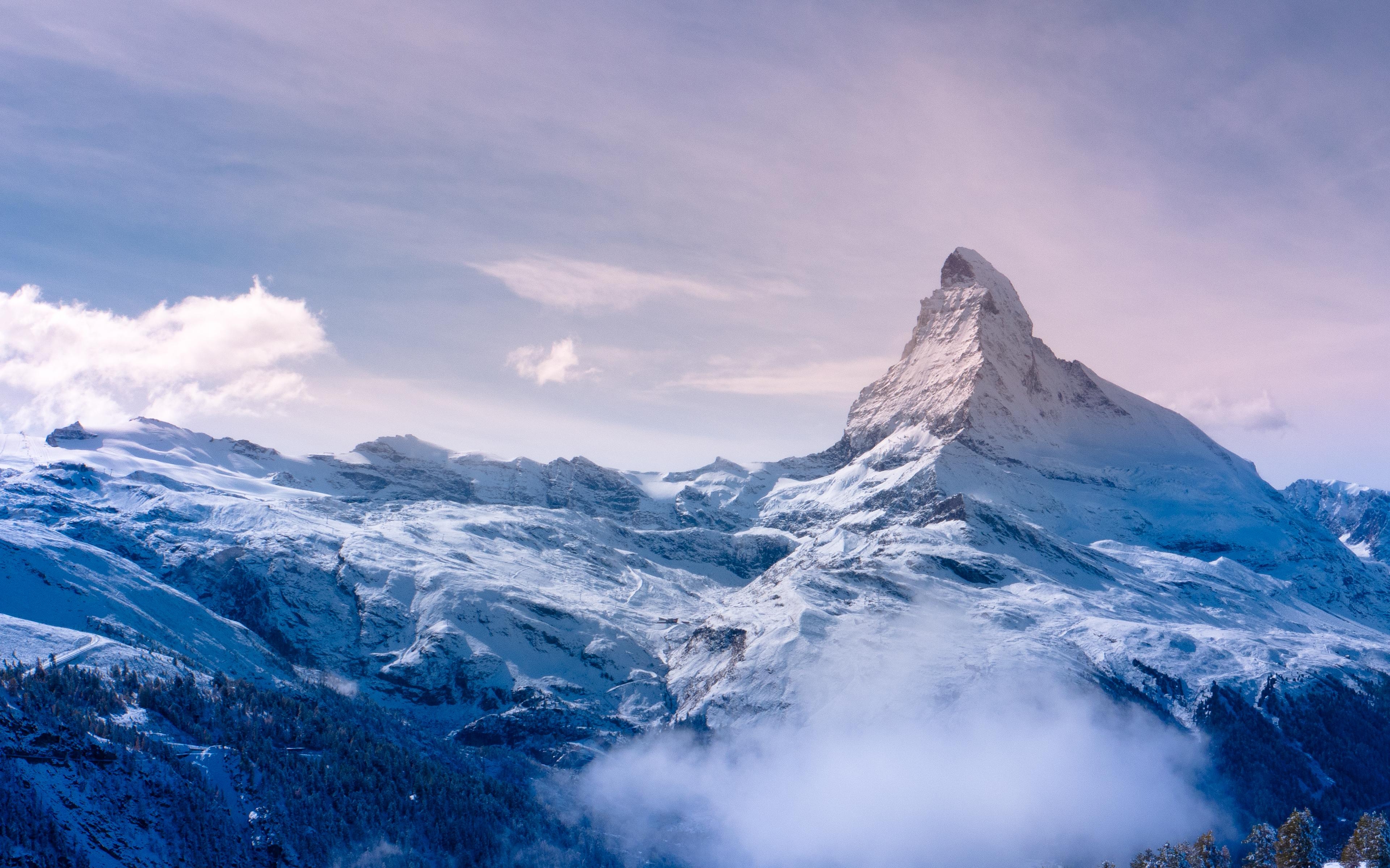 3840x2400 Wallpaper Matterhorn, Alps, Mountains, Peak, Morning, Switzerland, Desktop