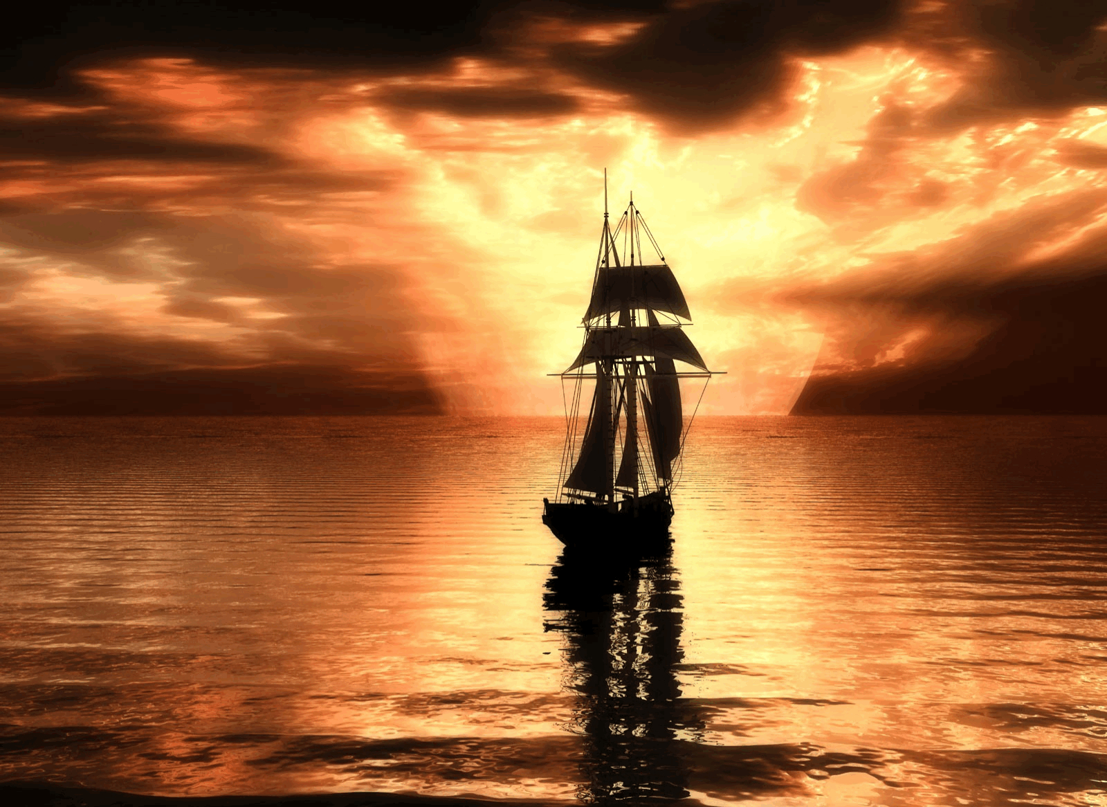 1600x1170 Vehicles For > Pirate Ship Wallpaper Sunset, Desktop