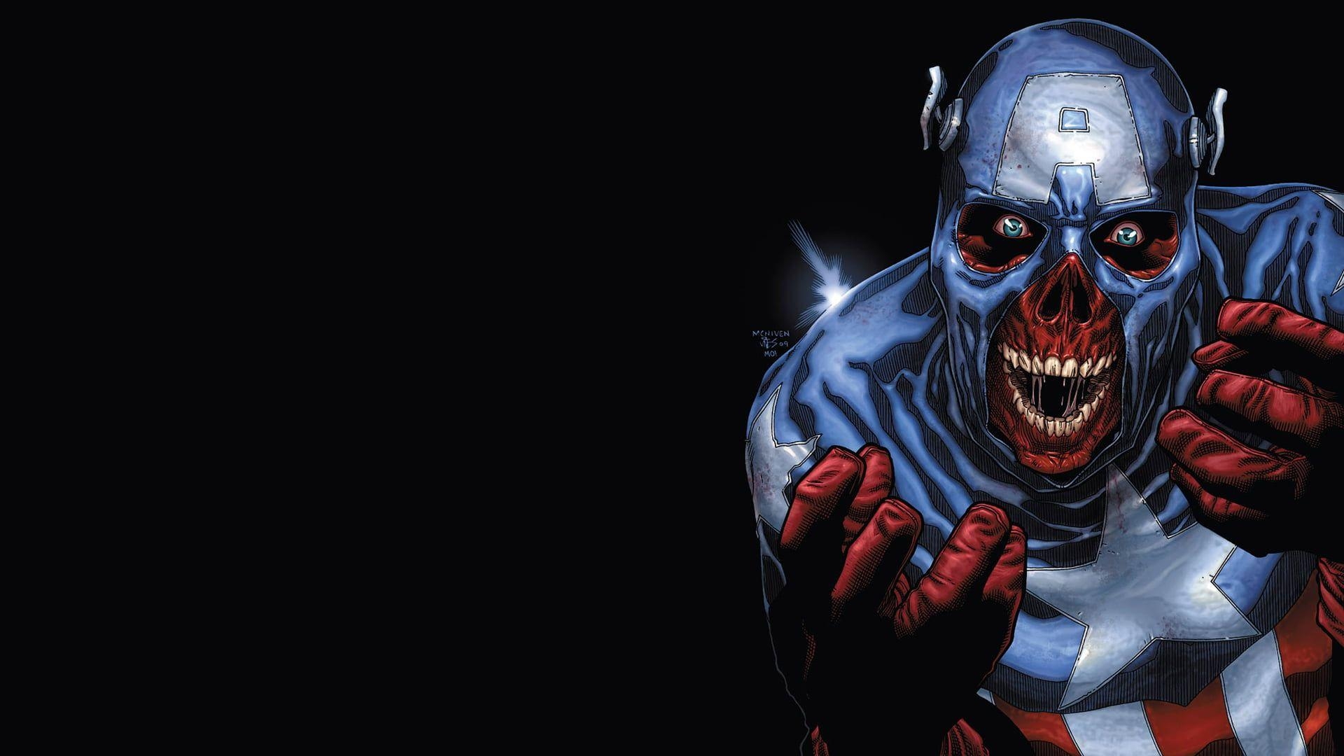 1920x1080 Marvel Zombie Captain America painting HD wallpaper, Desktop