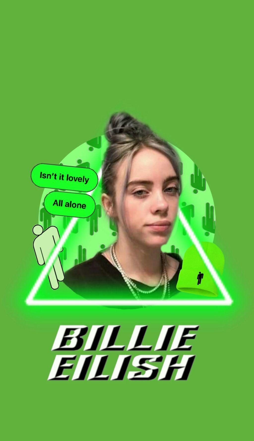 1030x1780 blohsh green beanie billieeilish wallpaper, Phone