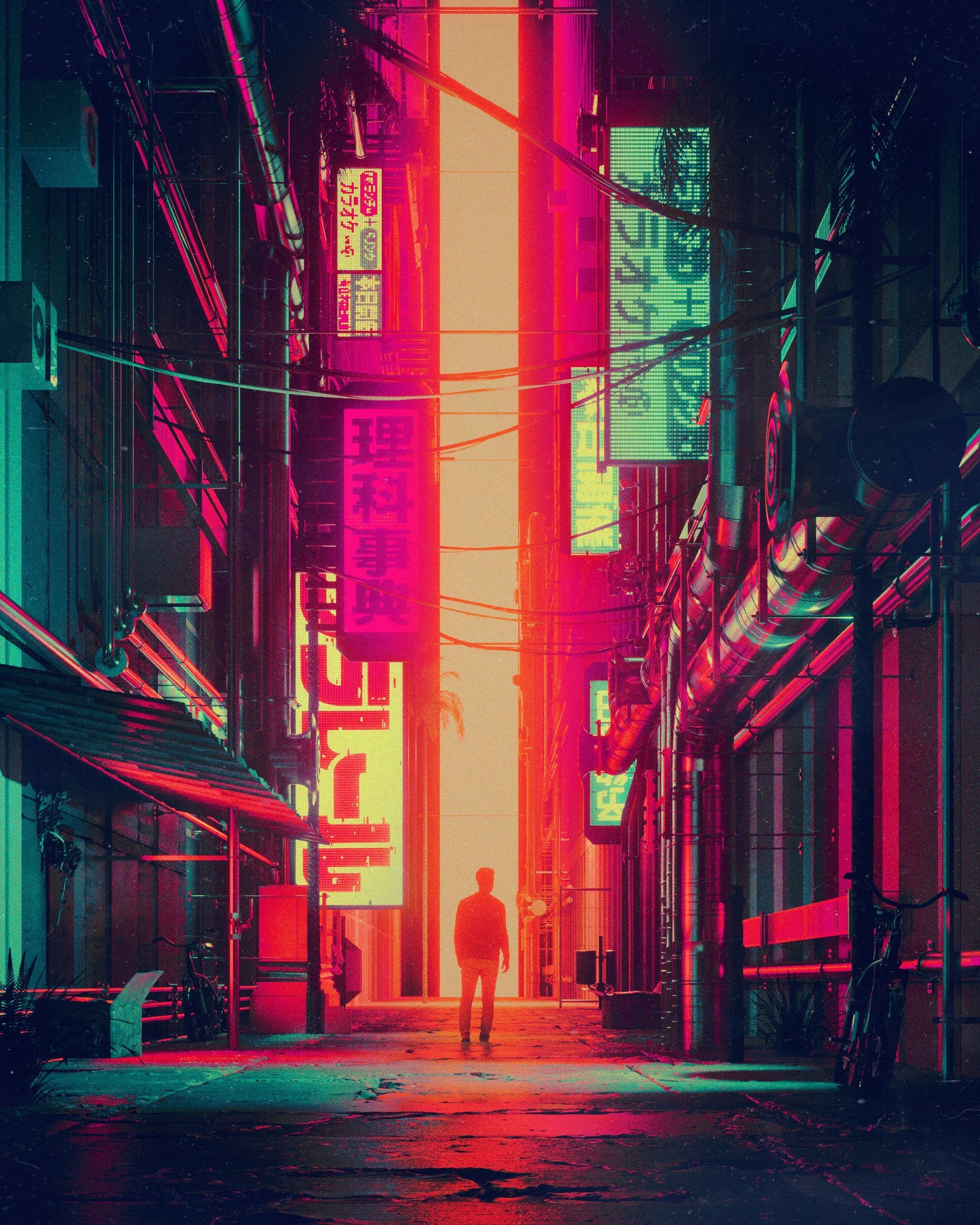 1920x2400 Minimalist Cyberpunk Aesthetic Dark.walpaperlist.com, Phone