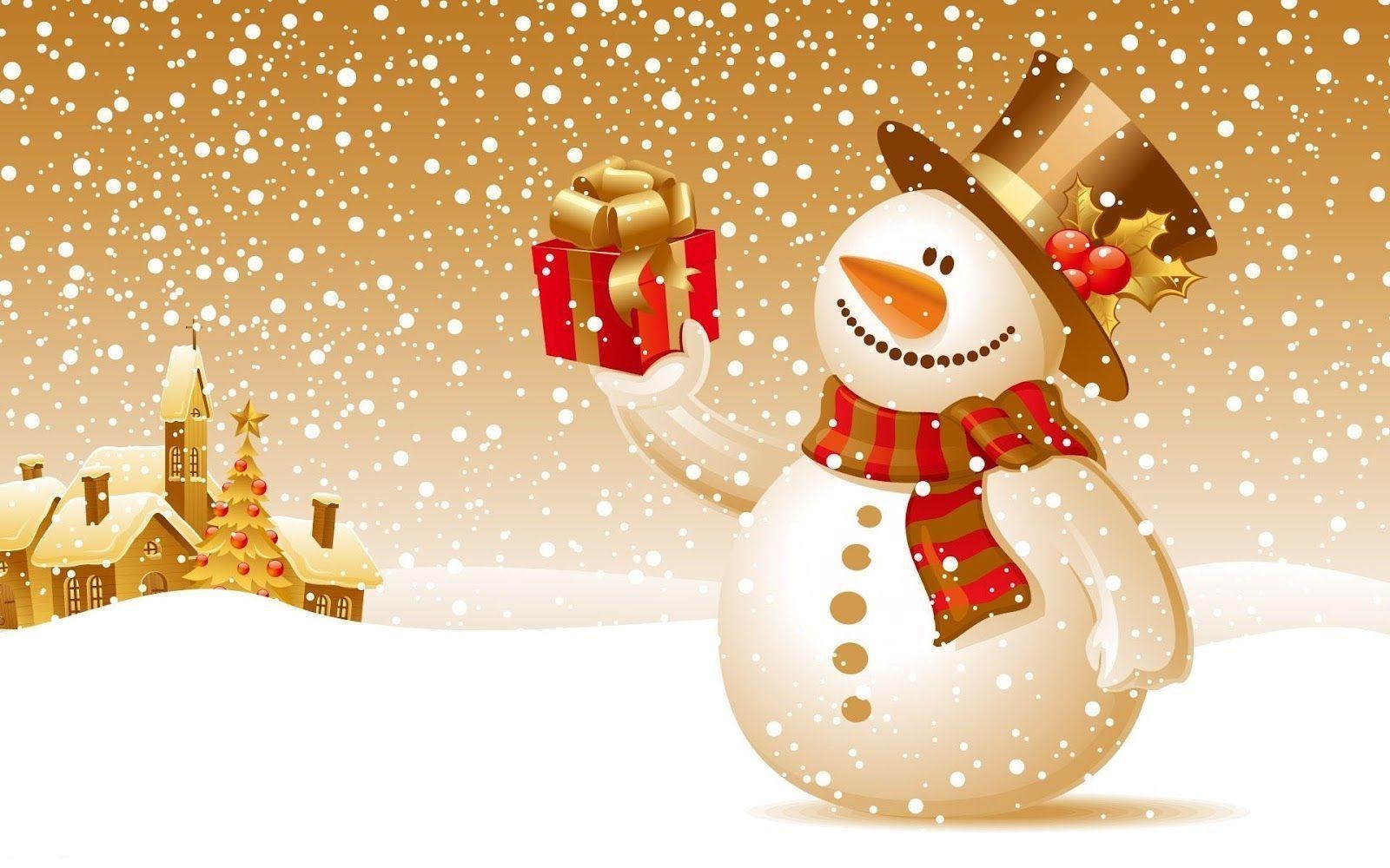 1600x1000 Christmas Snowman Desktop Wallpaper and Photo, Desktop