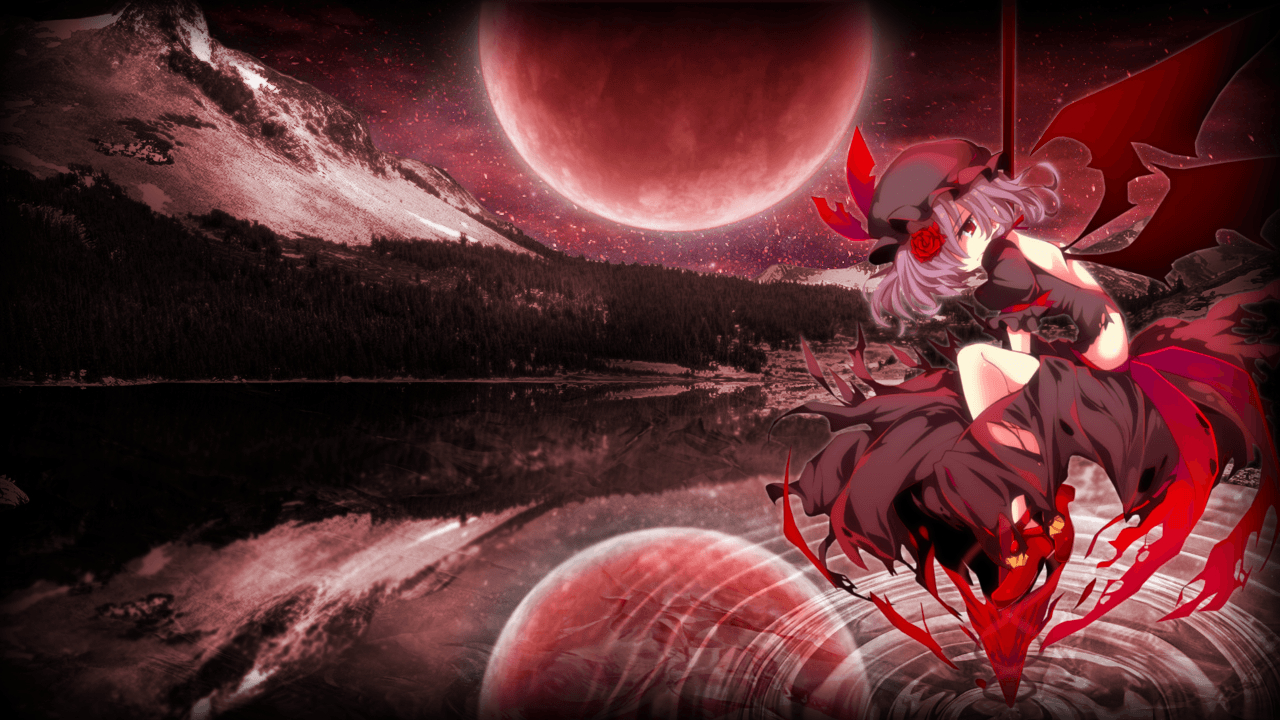 1280x720 Remilia Blood Moon Wallpaper, Desktop