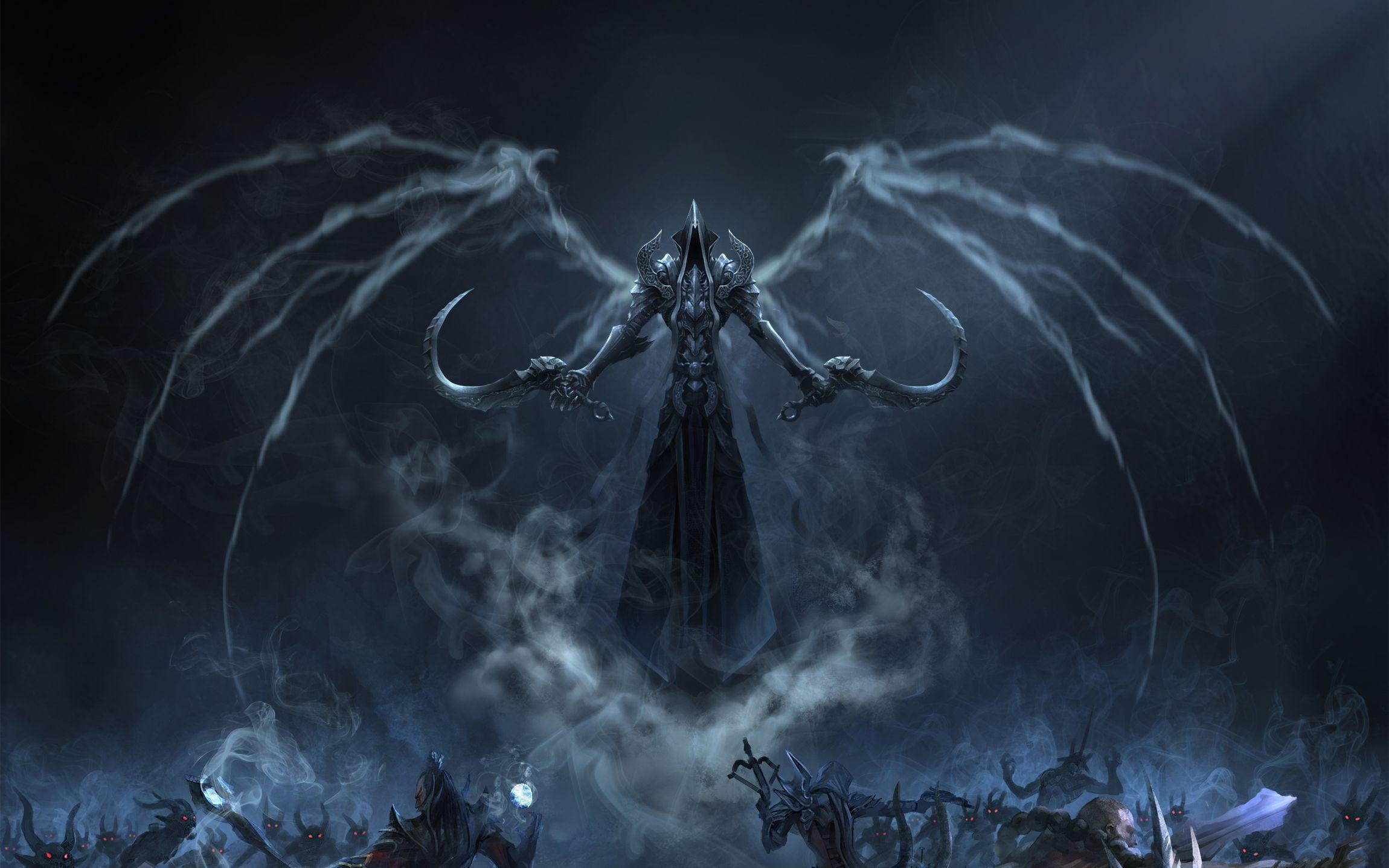 2300x1440 Diablo III Game Mathael Angel Of Death Wielding Scythe, Desktop