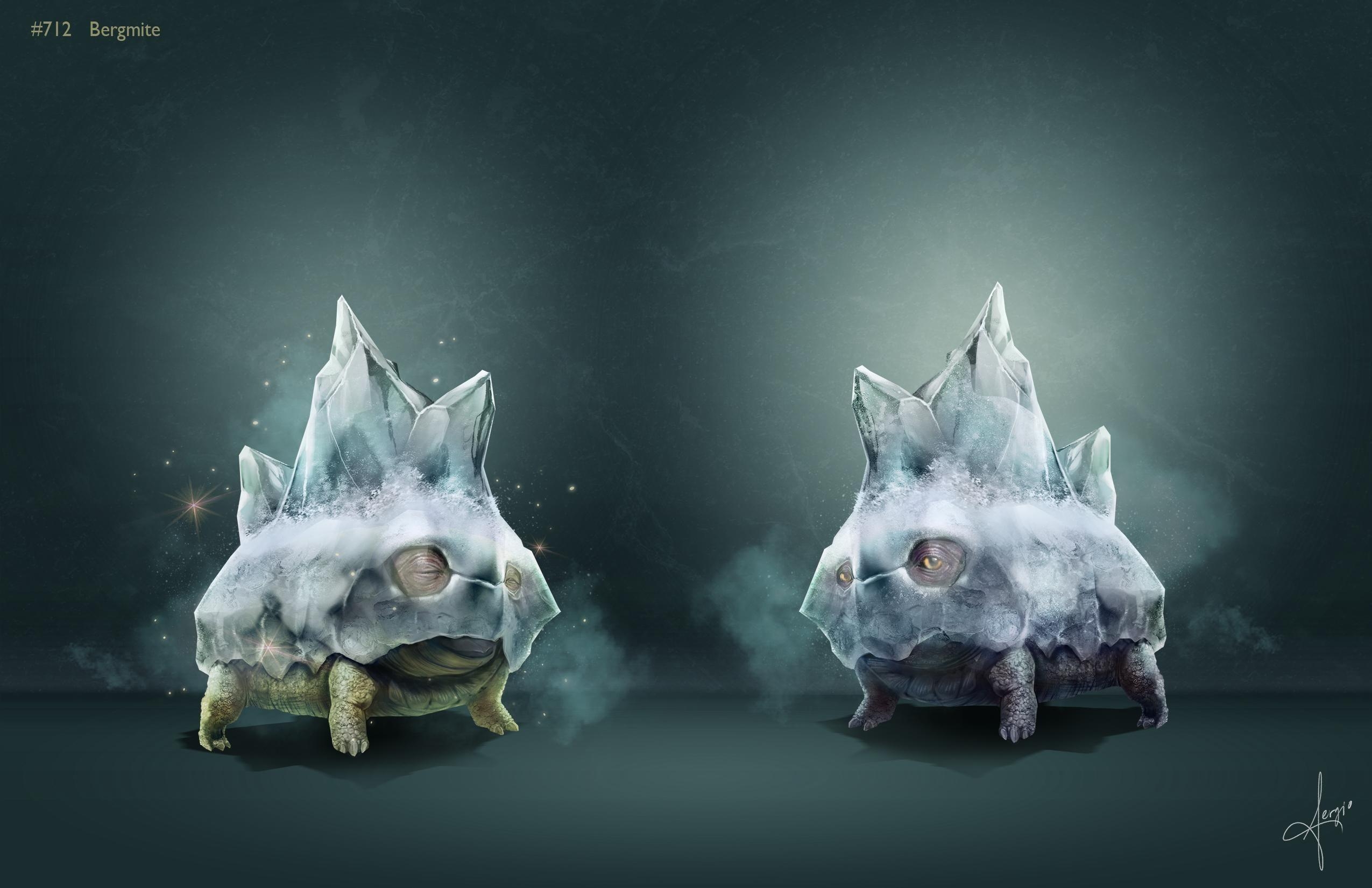 2550x1650 Realistic Pokemon Bergmite plus Shiny, Desktop