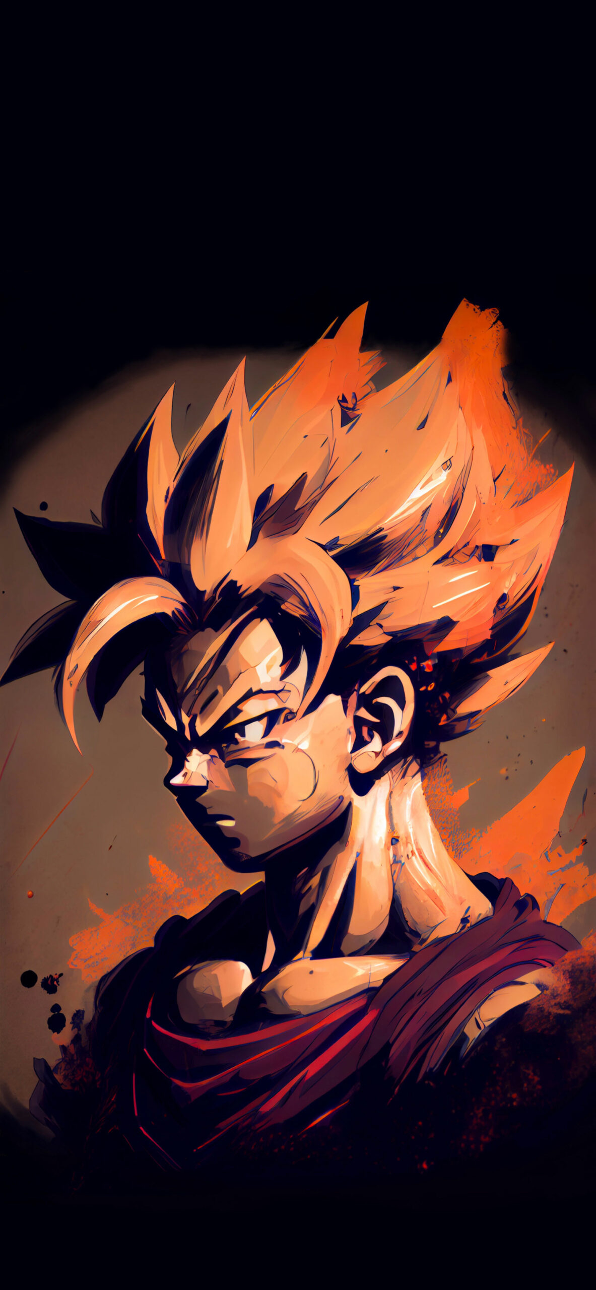 1190x2560 DBZ Super Saiyan Goku Art Wallpaper, Phone