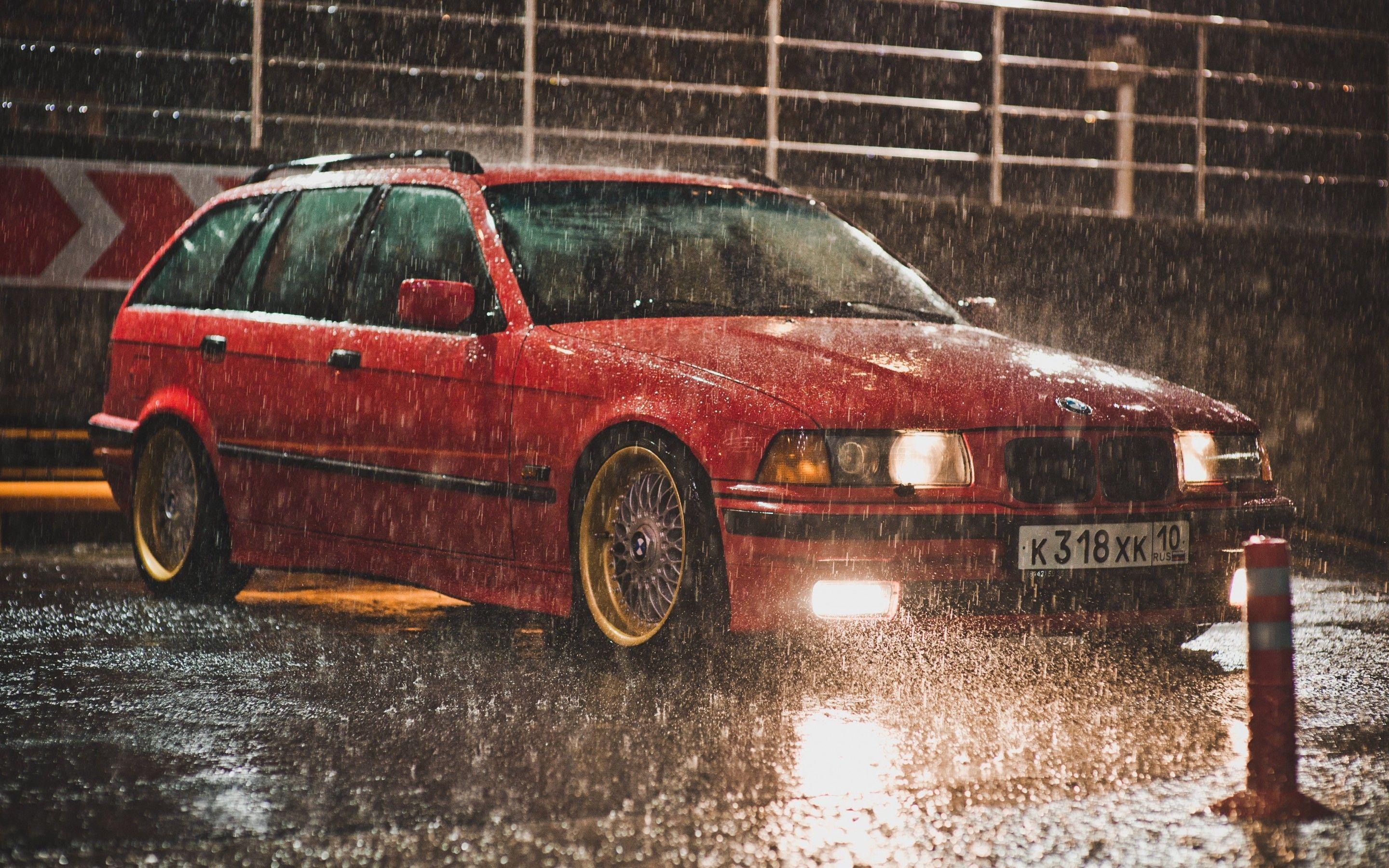 2880x1800 BMW e36 Touring red BBS rain tuning wallpaperx1800, Desktop