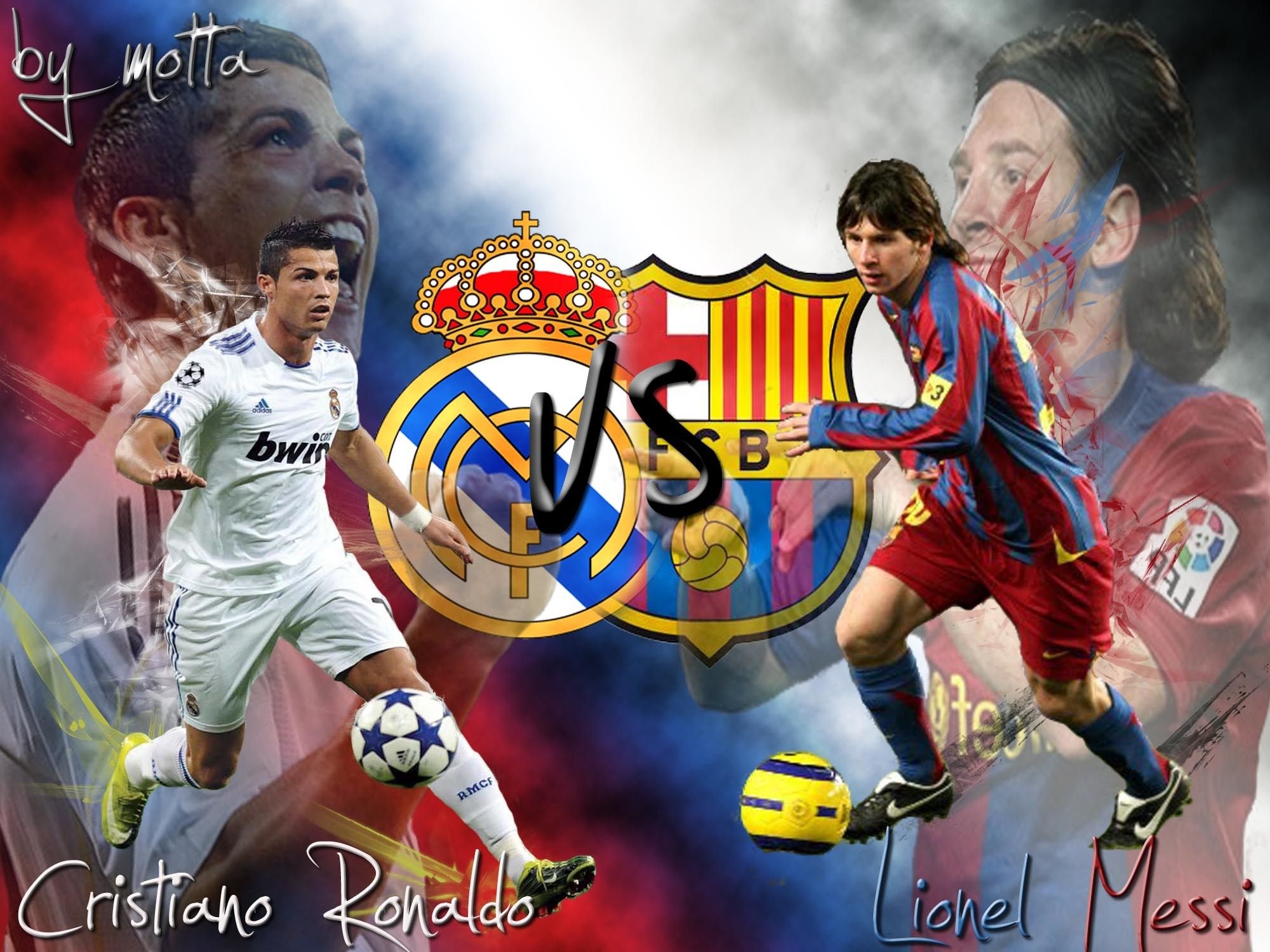 2000x1500 Cartoon Messi And Cristiano Ronaldo Wallpaper, Desktop