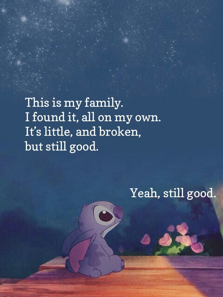 770x1030 Lilo & Stitch Family iPad Mini Resolution 768 x 1024. Inspirational quotes disney, Cute disney quotes, Stitch quote, Phone