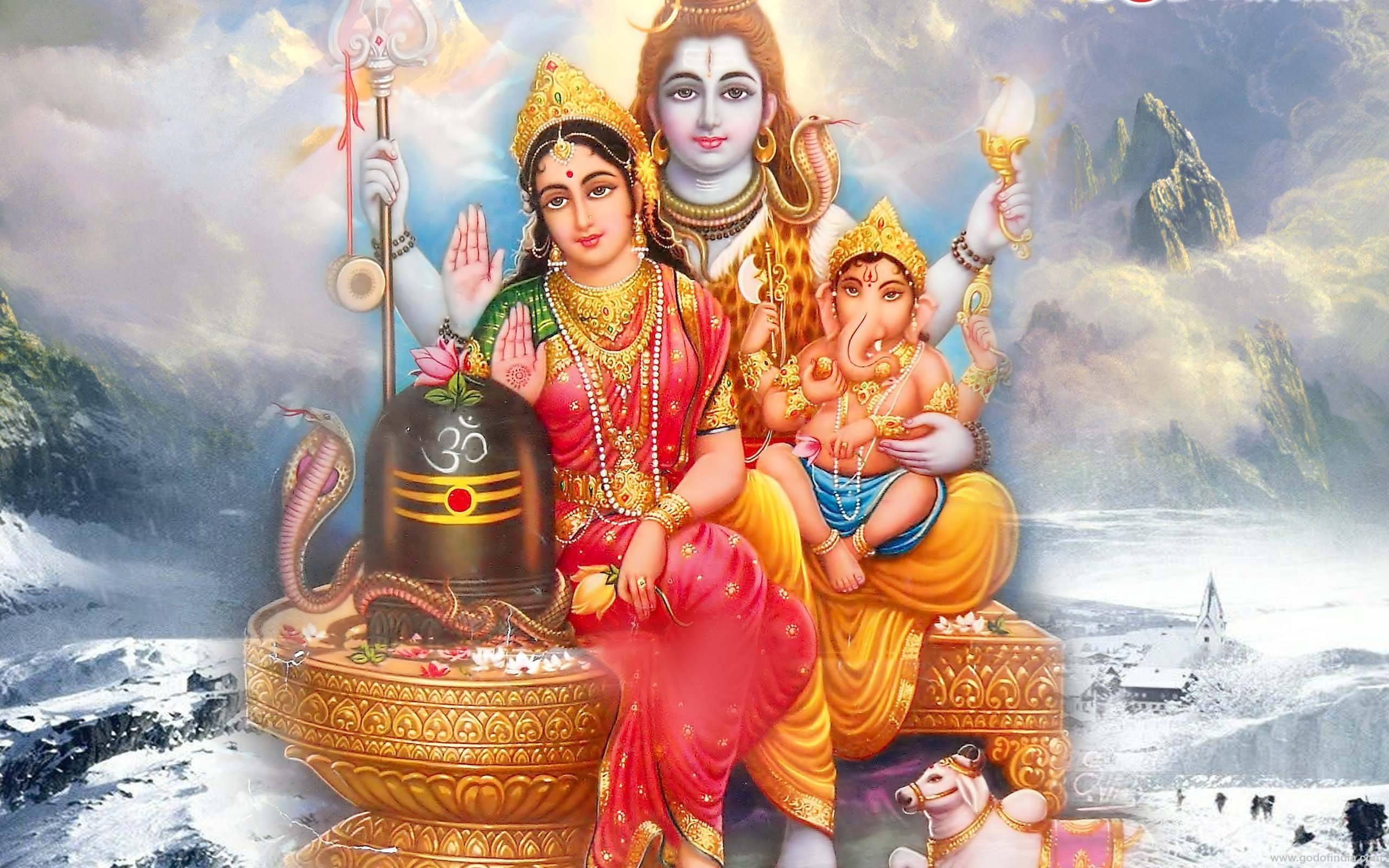 2560x1600 Lord Shiva Family HD Wallpaper 1366x768, Desktop