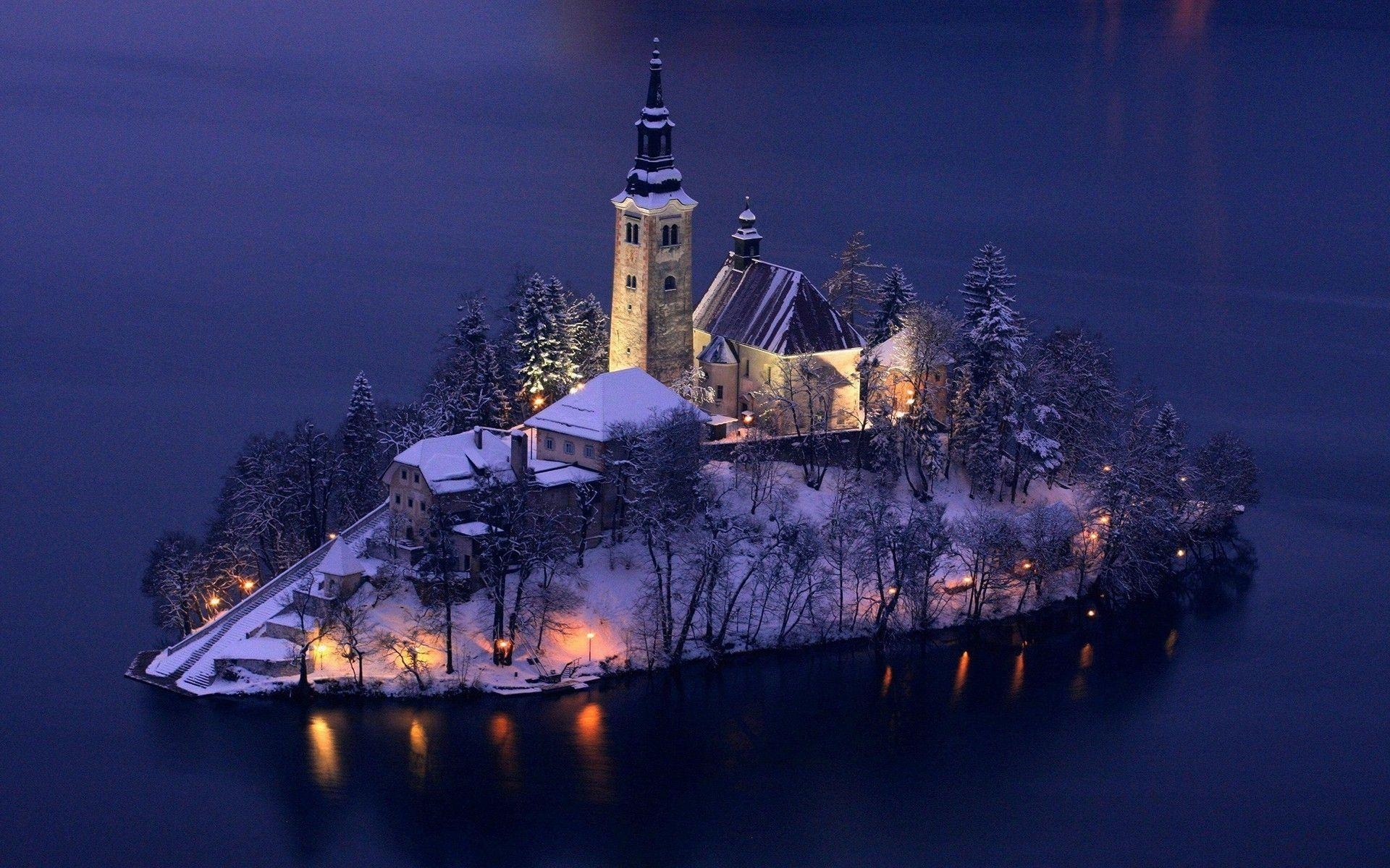 1920x1200 island, Church, Slovenia Wallpaper HD / Desktop and Mobile, Desktop