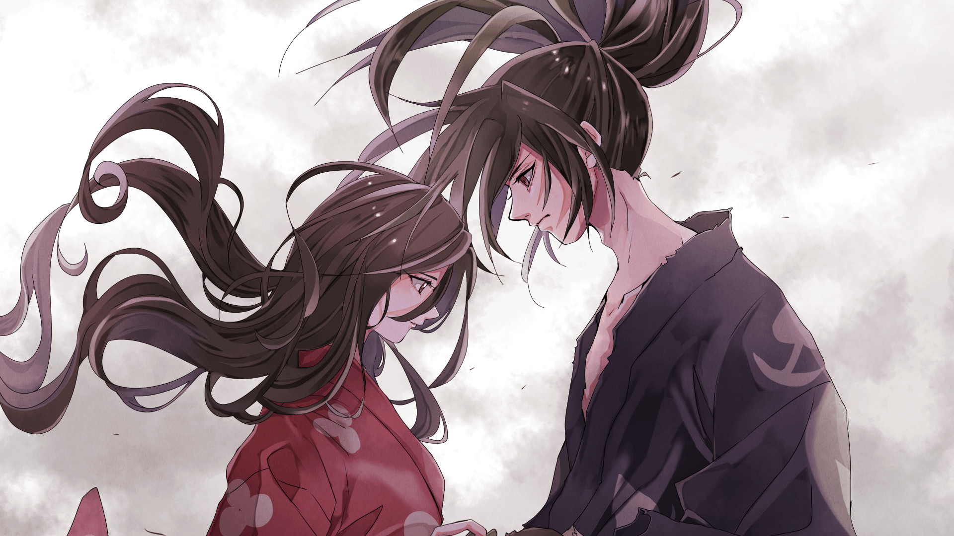 1920x1080 Download  Mio X Hyakkimaru, Dororo, Romance, Anime Couple, Traditional Clothes Wallpaper for Widescreen, Desktop