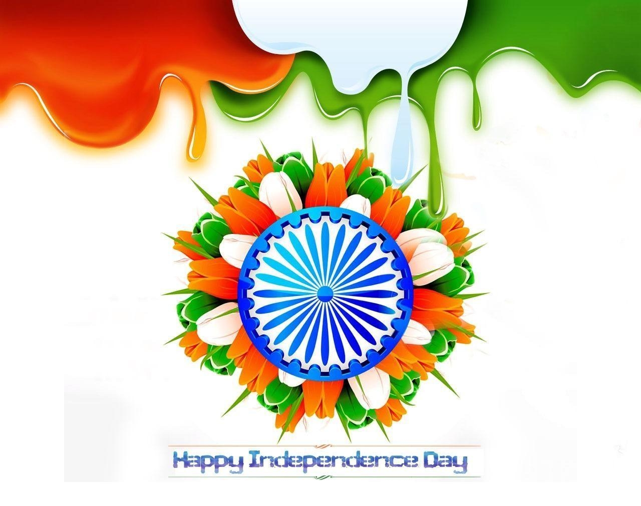 1280x1020 Happy Independence Day Ashoka Chakra Paint HD Wallpaper, Desktop