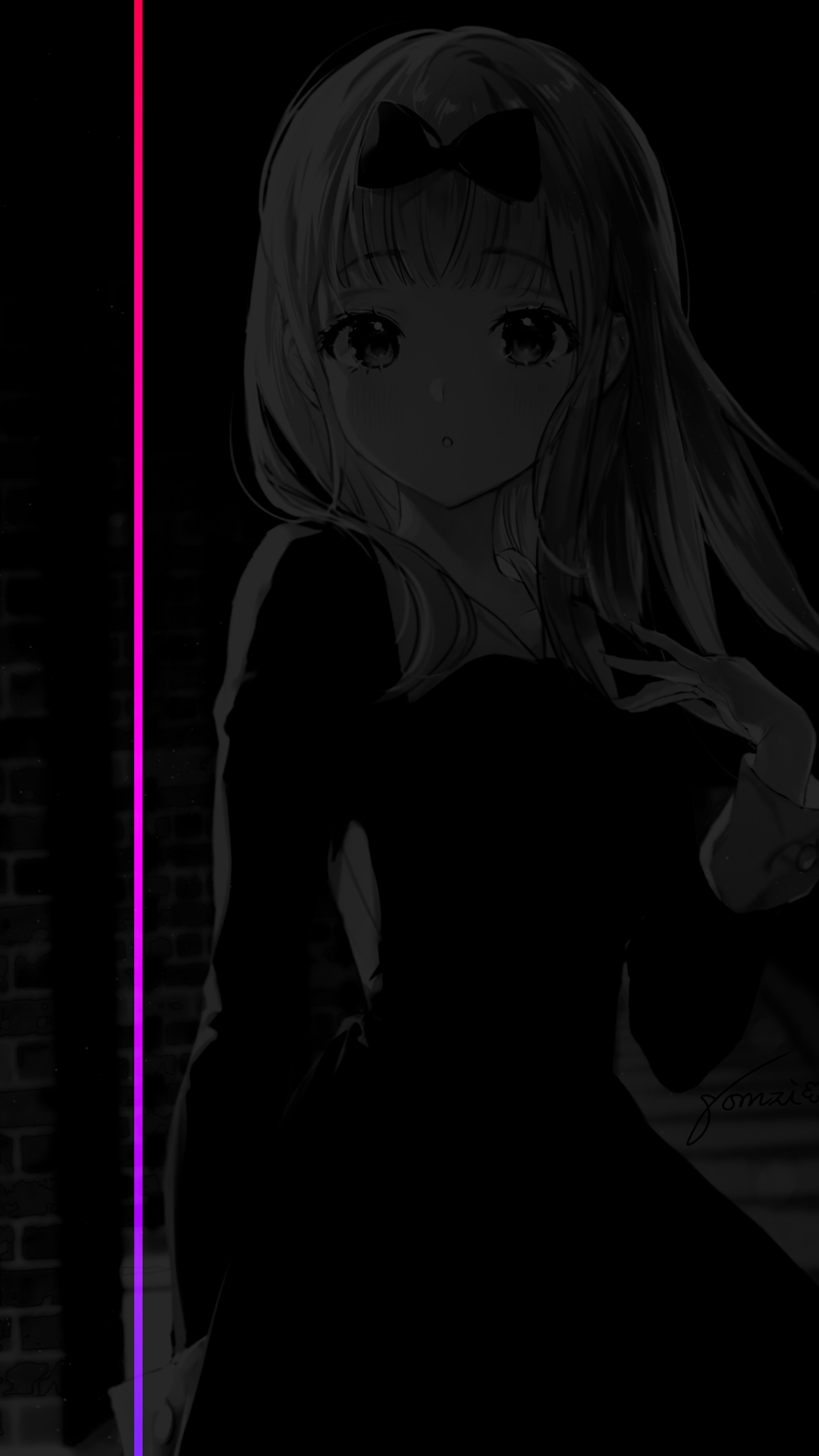 1080x1920 anime girls, dark, minimalism, gradient, monochrome Gallery HD Wallpaper, Phone