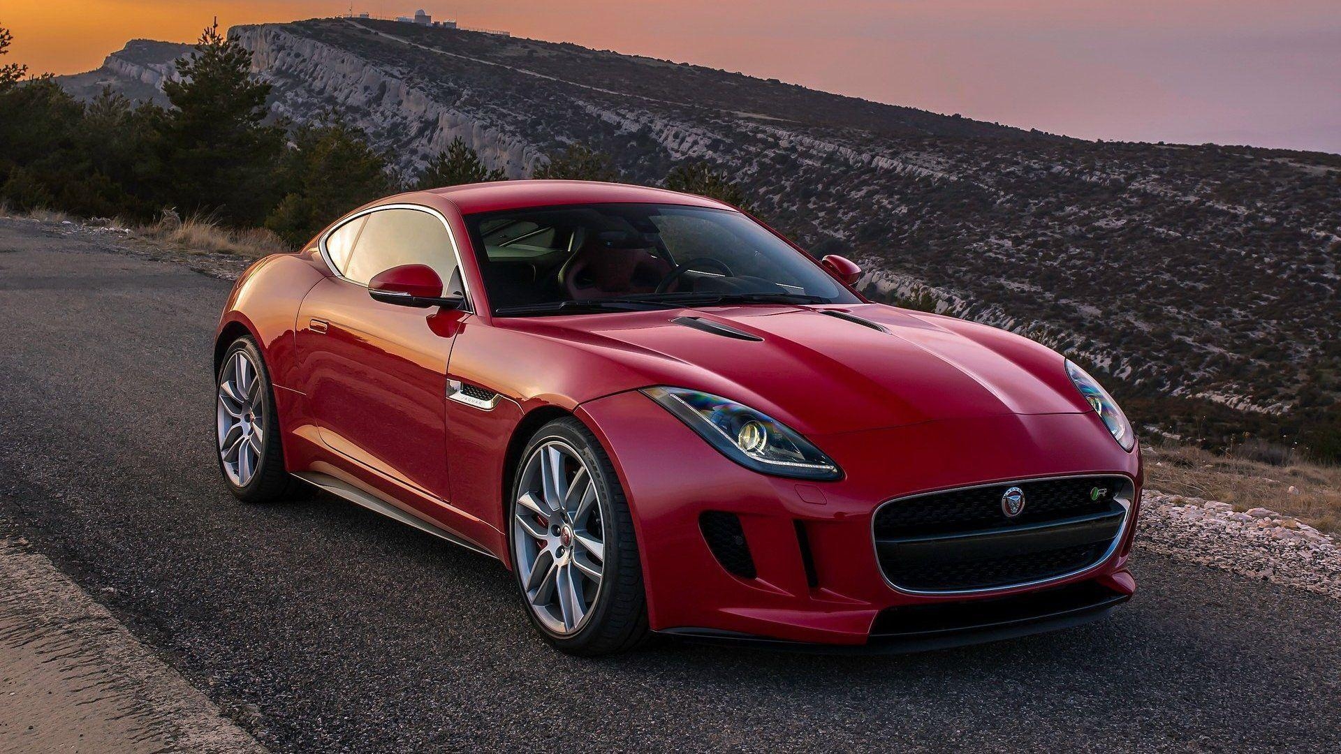 1920x1080 Download Wallpaper  Jaguar, F Type, Red, Side View, Coupe, Desktop