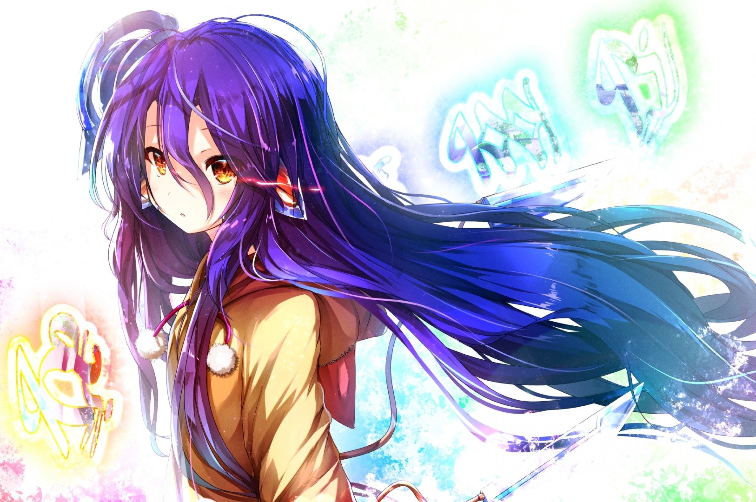 2560x1700 Download  Anime Girl, Blue Hair, Animal Ears, Cute, Desktop