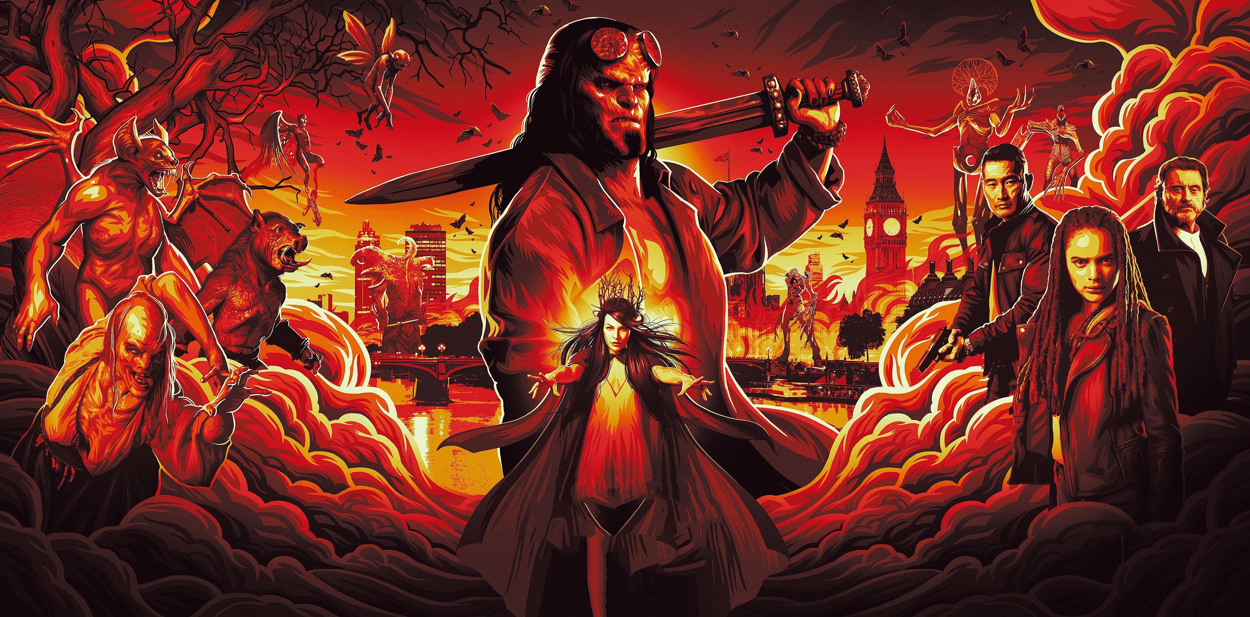 4000x1980 Wallpaper Hellboy, 4K, Movies, Dual Screen