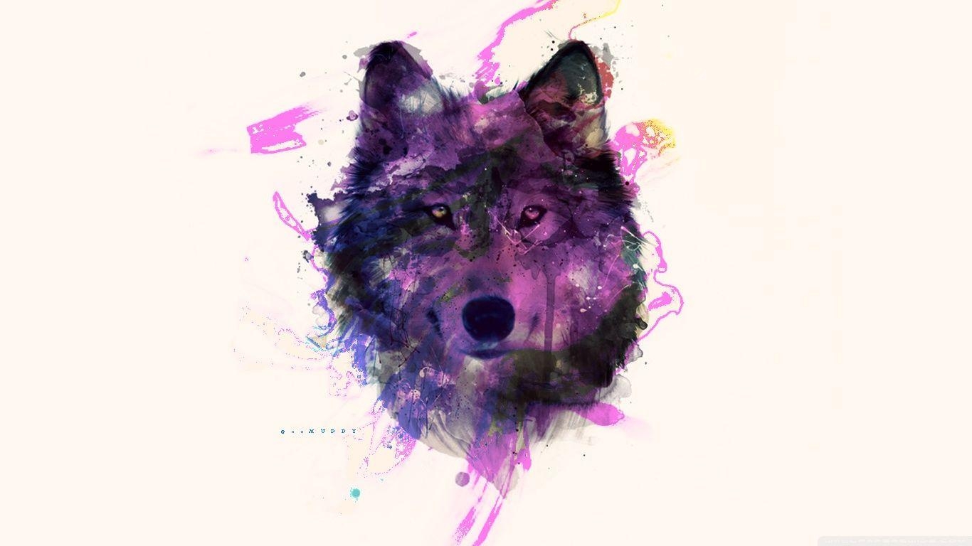 1370x770 Purple Wolf Ultra HD Desktop Background Wallpaper for 4K UHD TV, Desktop