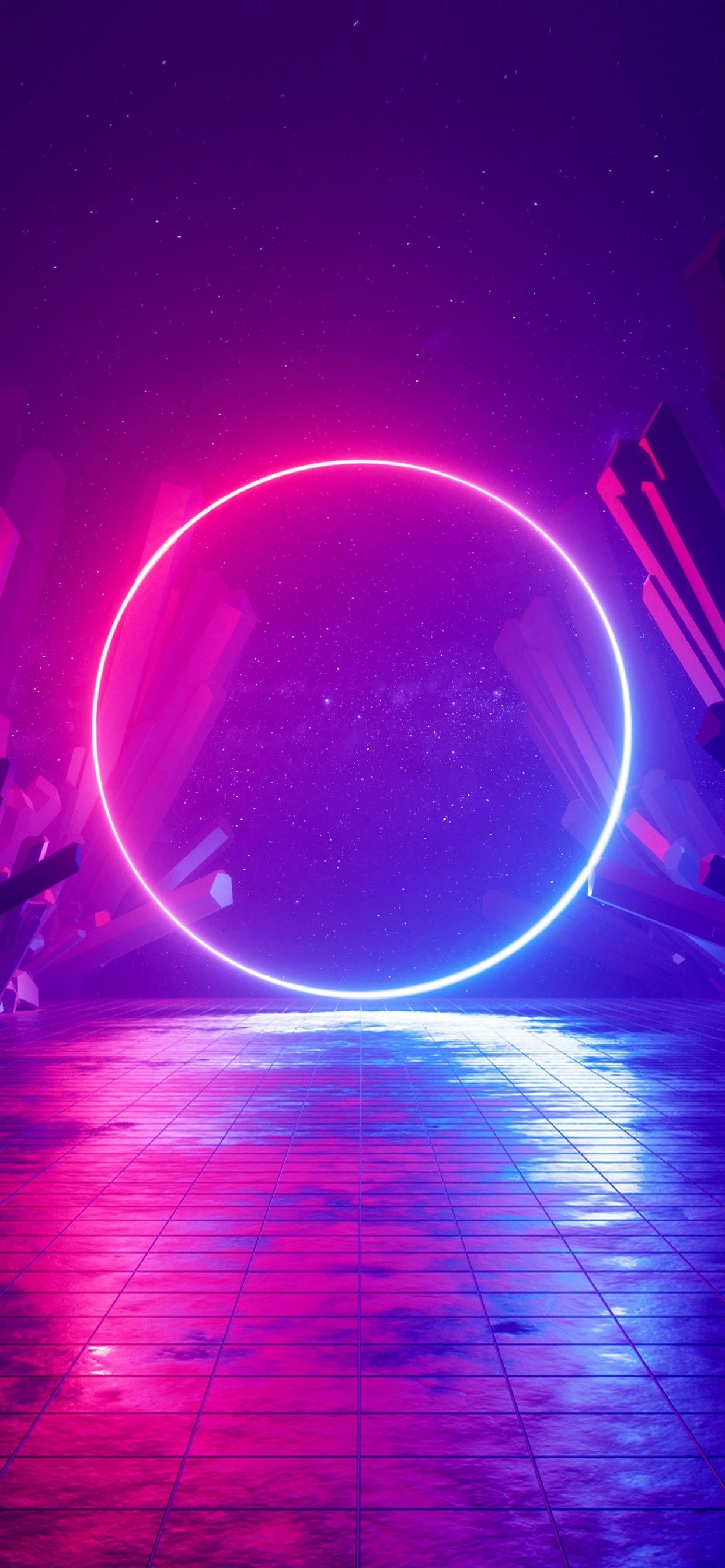 1250x2690 Neon Light 4K Wallpaper, Ring, Huawei Mediapad, Stock, Sci Fi, Phone