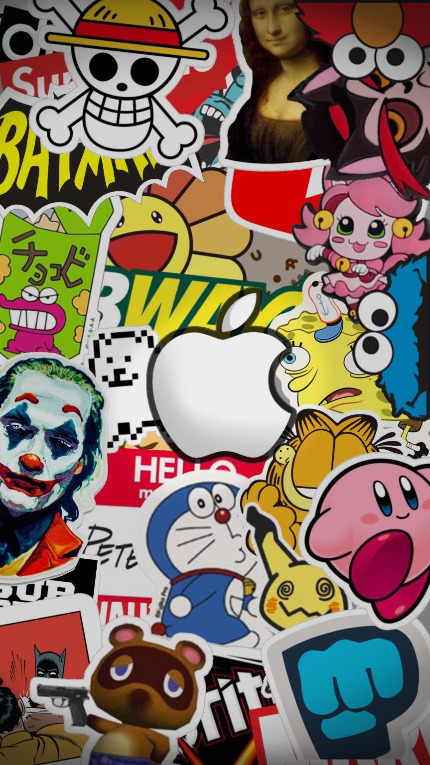 870x1540 Sticker bomb wallpaper of my favourite, Phone