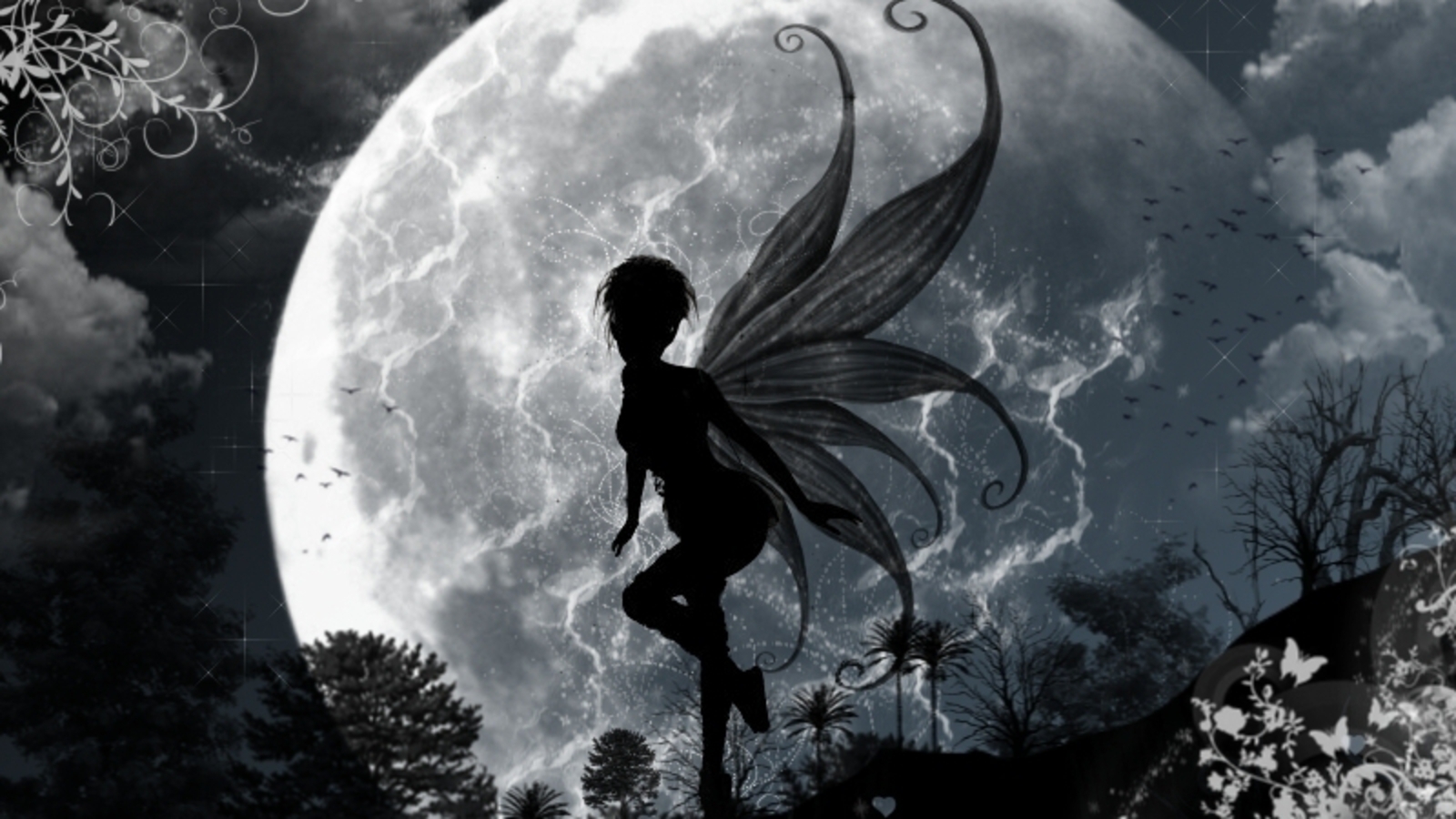 1600x900 Free download Moon Fairies Wallpaper  Moon Fairies Monochrome Greyscale [] for your Desktop, Mobile & Tablet. Explore Faerie Wallpaper. Free Fairy Wallpaper, Free Fairy Wallpaper for Computer, Fairy, Desktop