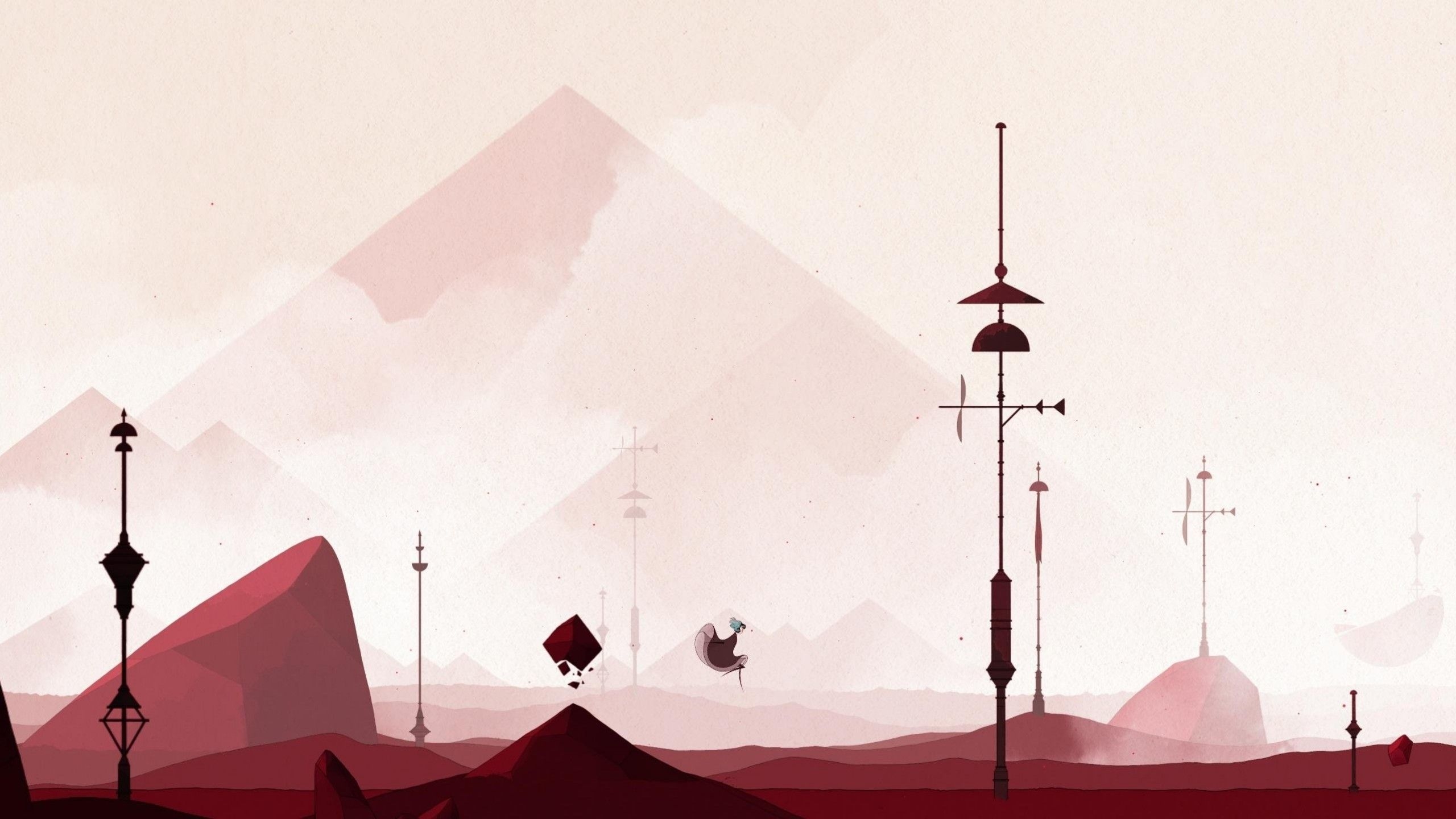 2560x1440 Download  Gris, Platform Games, Flat Design Wallpaper, Desktop