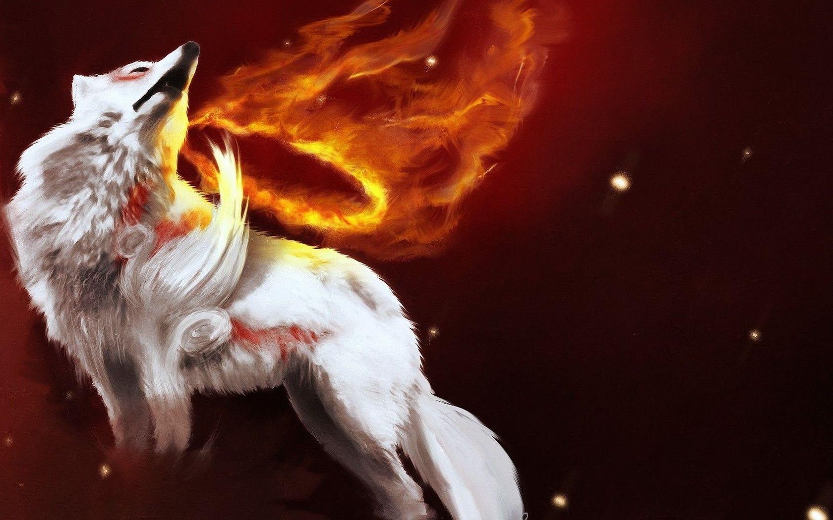 1680x1050 Fantasy wolf picture wallpaper, Desktop