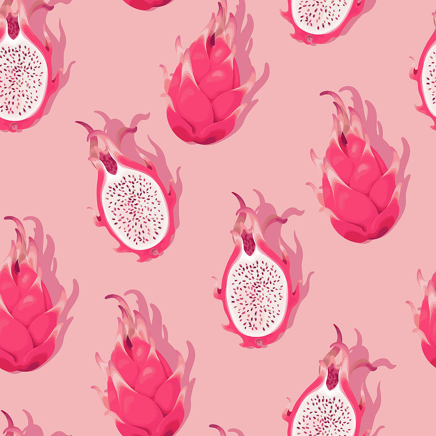 900x900 Seamless pattern with dragon fruit, Phone