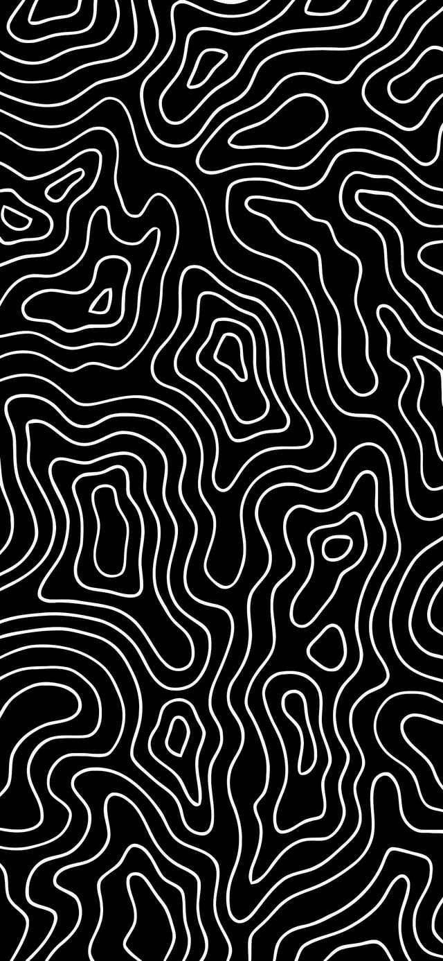 640x1390 Download Topographic Black Trippy Wallpaper, Phone