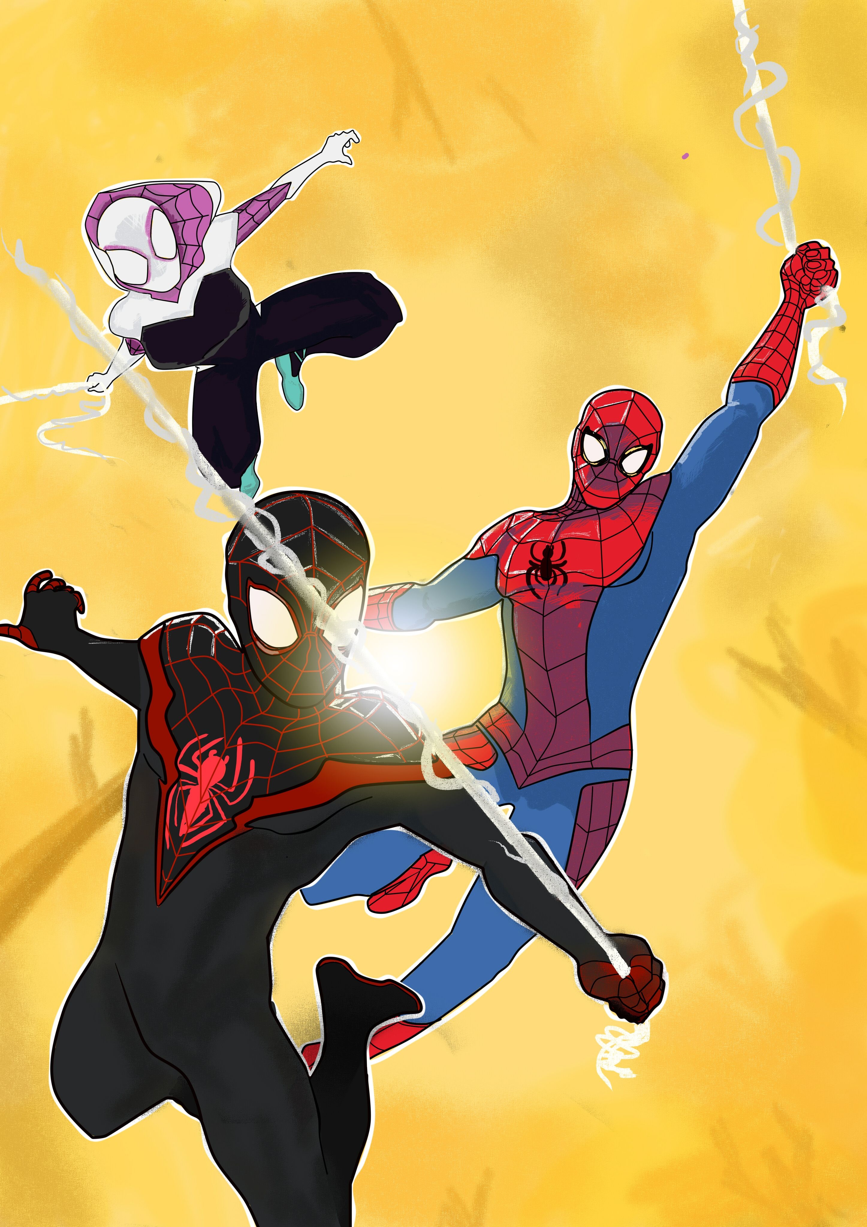 2900x4100 Wallpaper, Spider Man, Spider Gwen, Miles Morales, Phone