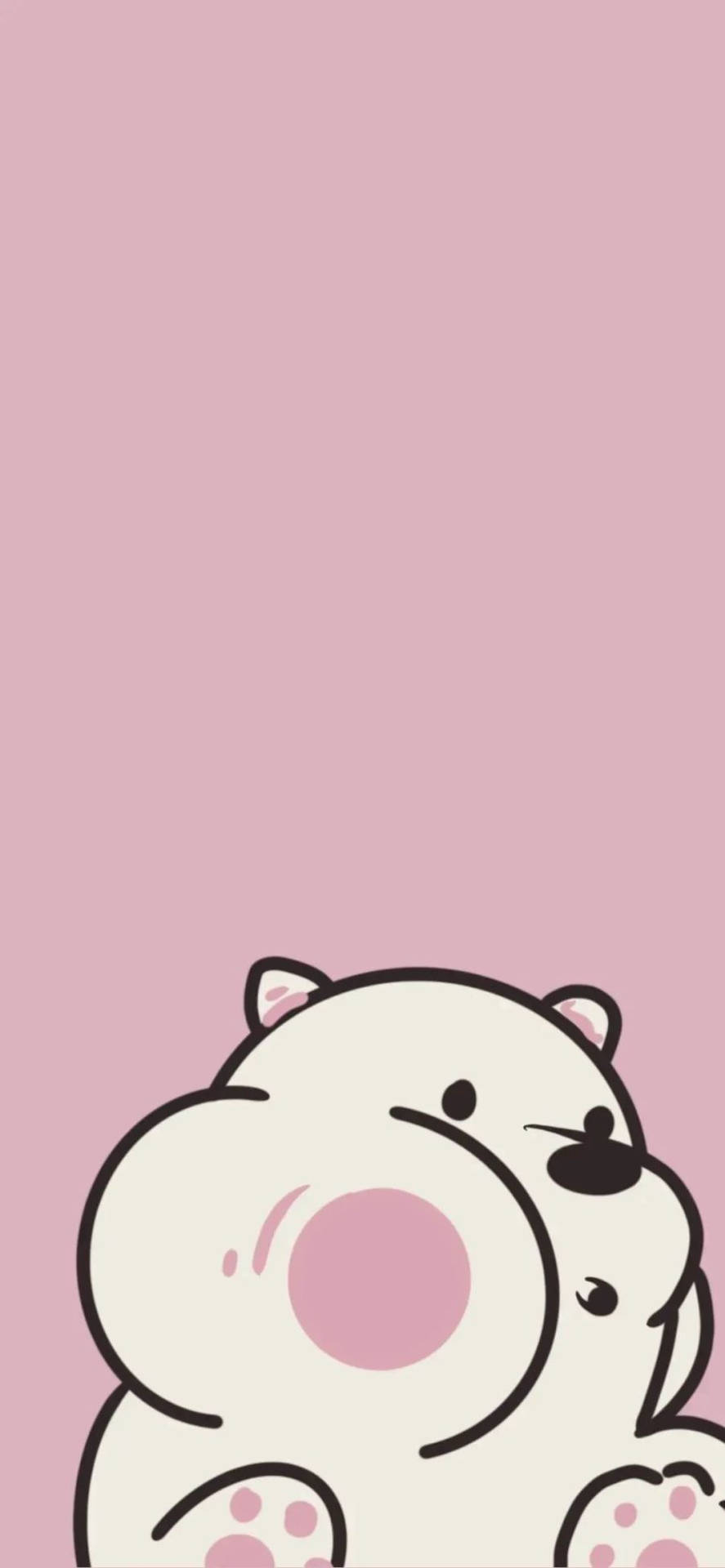 890x1920 Download Cute Couple Matching Ice Bear Phone Glass Wallpaper, Phone