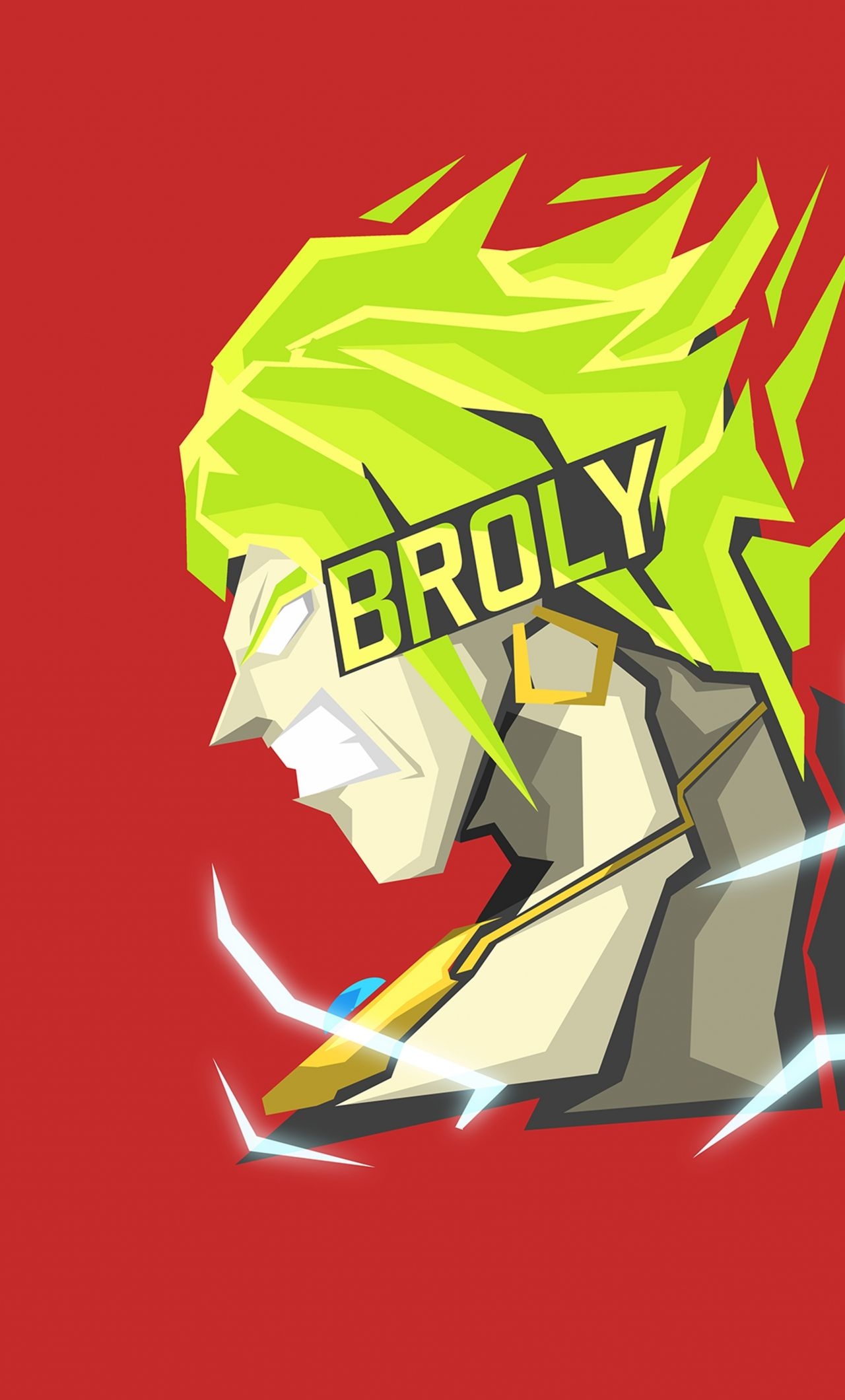 1280x2120 Download  wallpaper angry, broly, dragon ball, anime, art, Phone