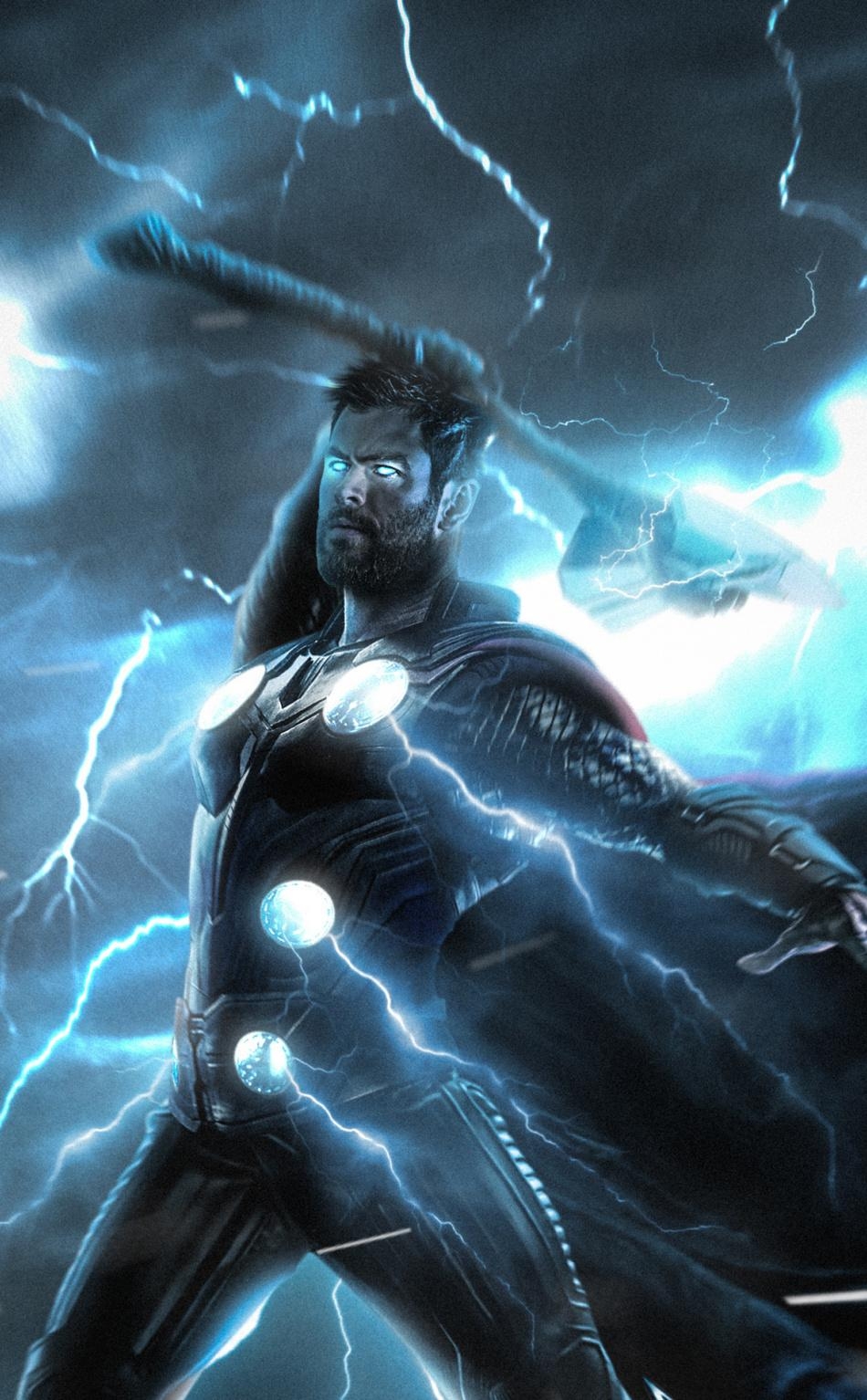 950x1540 Download  wallpaper thor, lightning strike, superhero, Phone