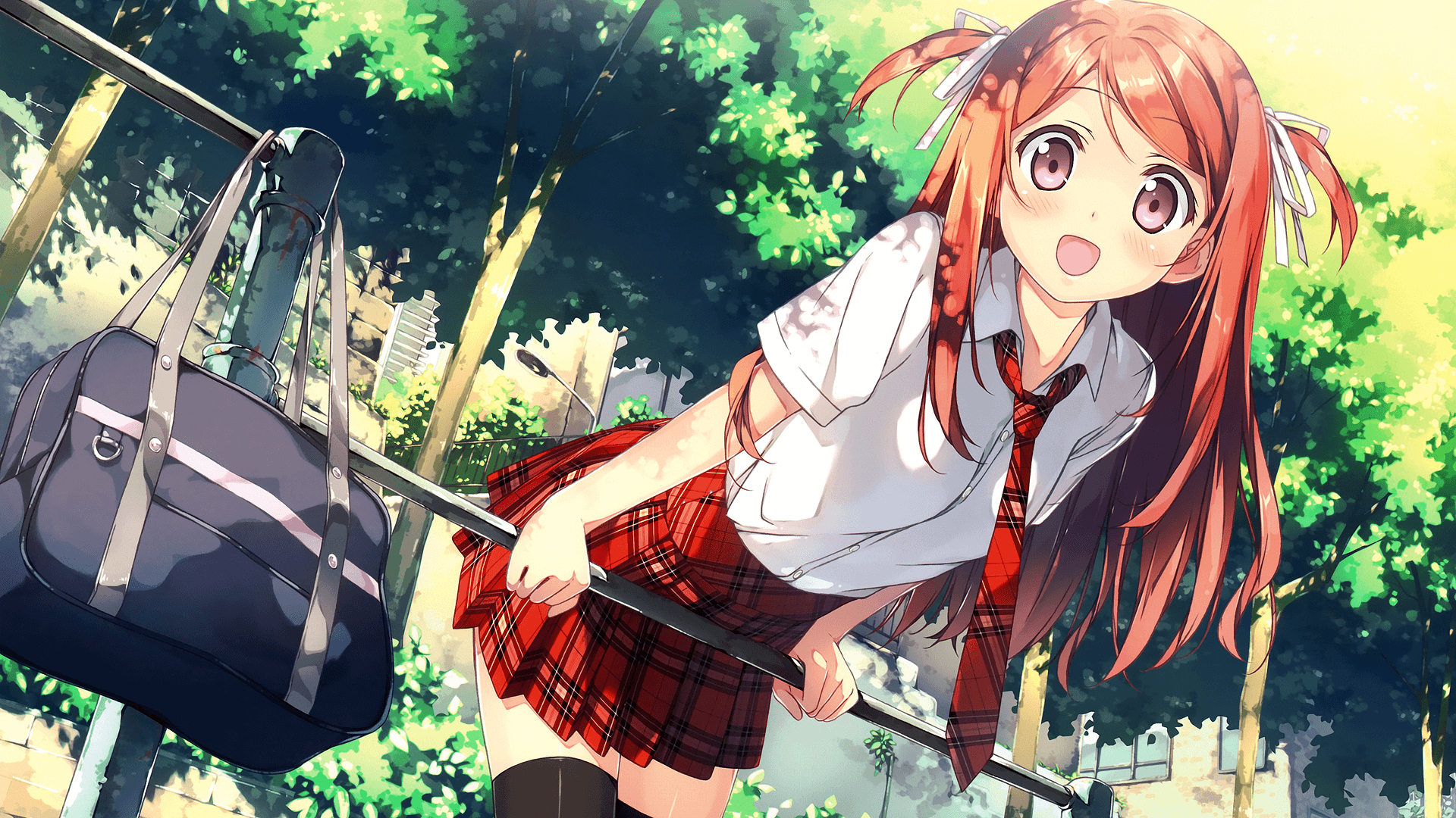 1920x1080 Wallpaper anime girls, anime, school uniform, original characters, Desktop