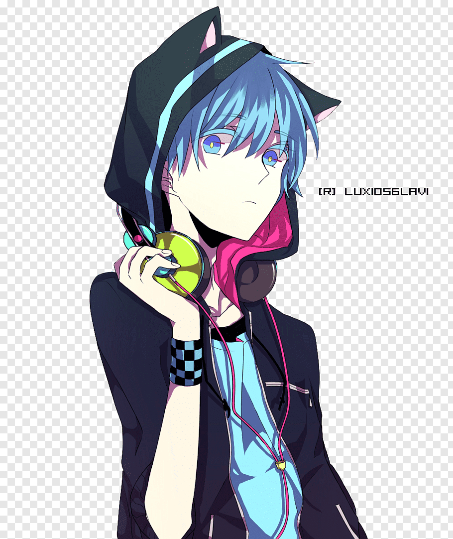 910x1090 Male anime character with headphones, Anime Catgirl Rendering Yaoi, Phone