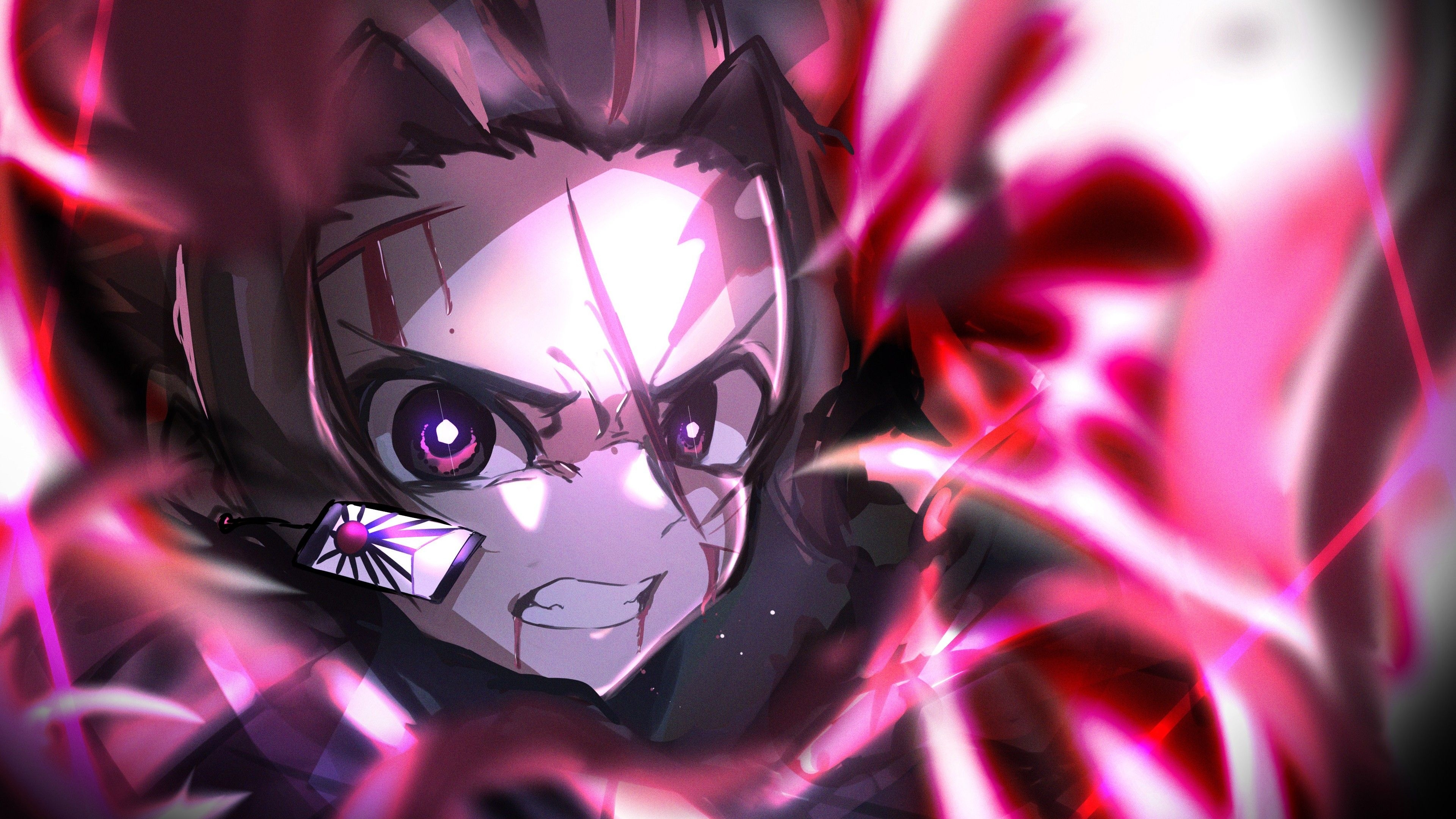 3840x2160 Demon Slayer Closeup Of Tanjiro Kamado 4K HD Anime Wallpaper, Desktop