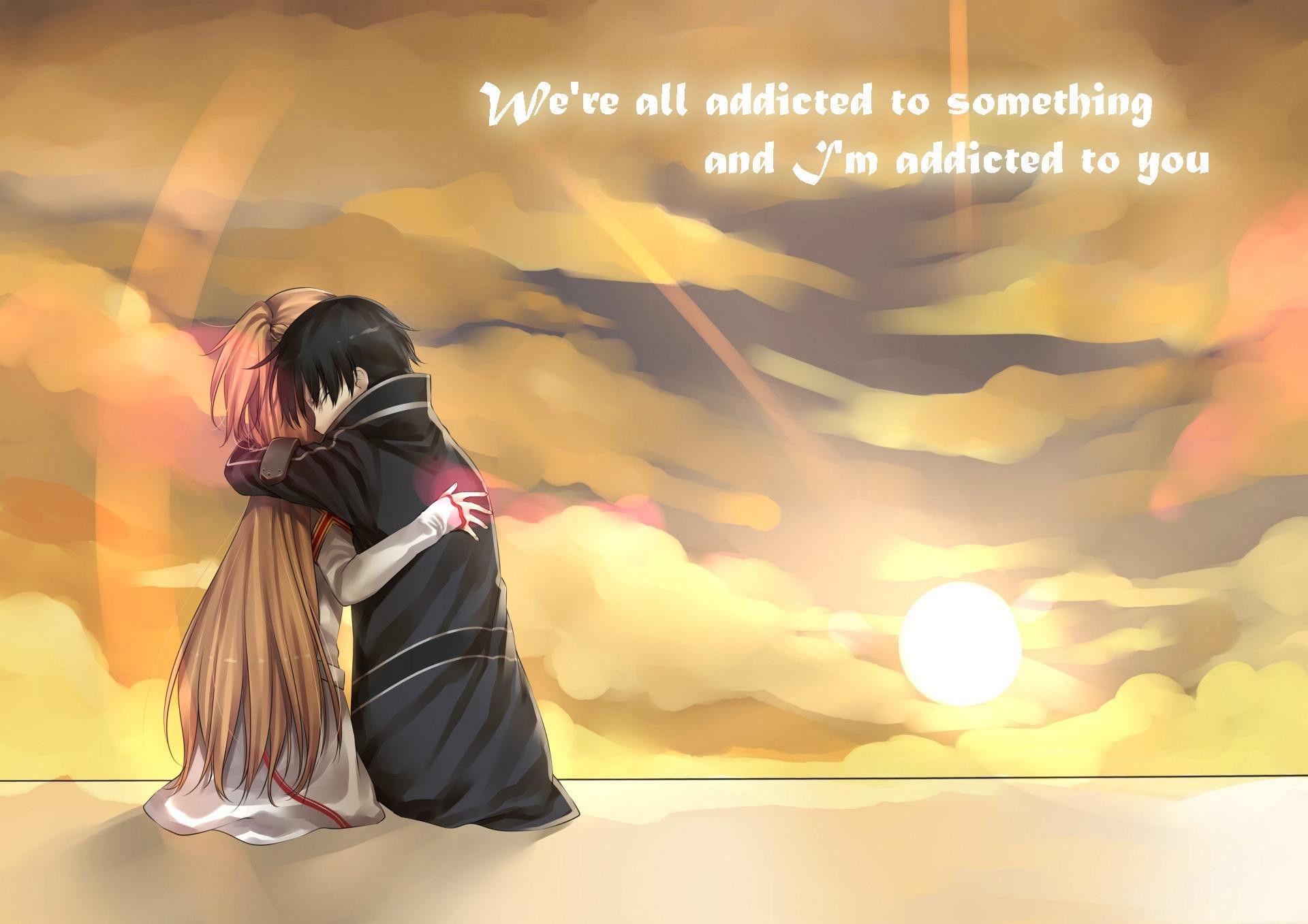 1920x1360 Romantic Couples Anime Wallpaper Love Art Online Hug, Desktop