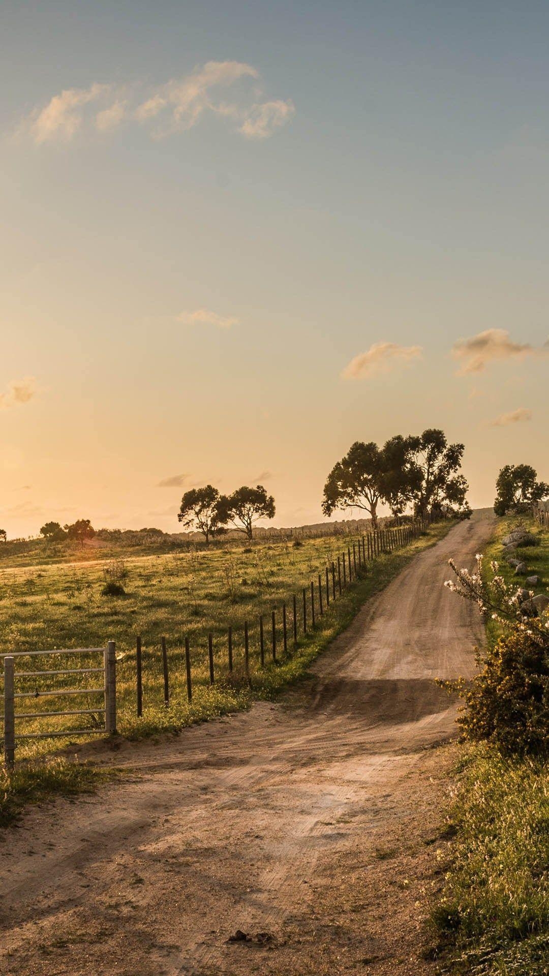 1080x1920 Nature Country Fence Road View iPhone 6 wallpaper. Wallpaper, Phone