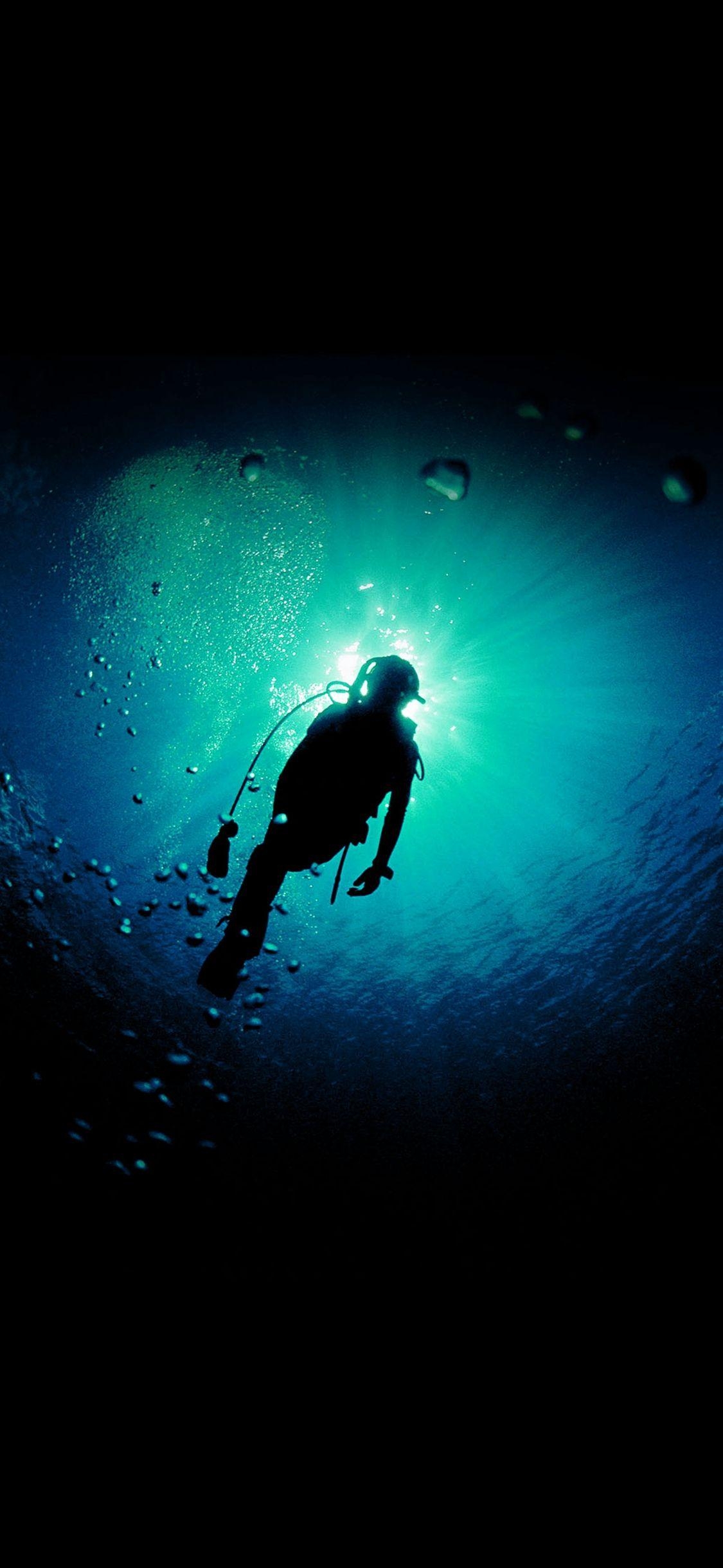 1130x2440 Deep Blue Green Ocean Dive #iPhone #X #wallpaper. iPhone X, Phone