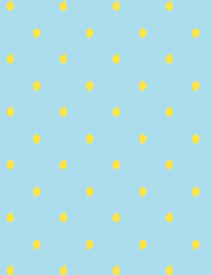 900x1170 Daffodil / Baby Blue 'Medina Dot' Wallpaper Blue And Yellow Polka Dot Wallpaper, Phone