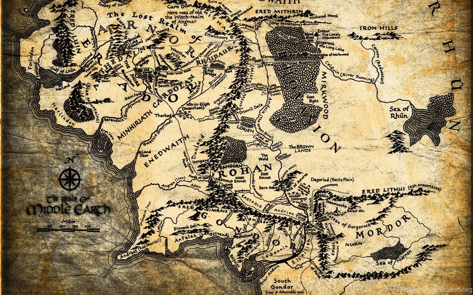 1920x1200 The Lord Of The Rings Fantasy Map Lotr Wallpaper Desktop Background, Desktop