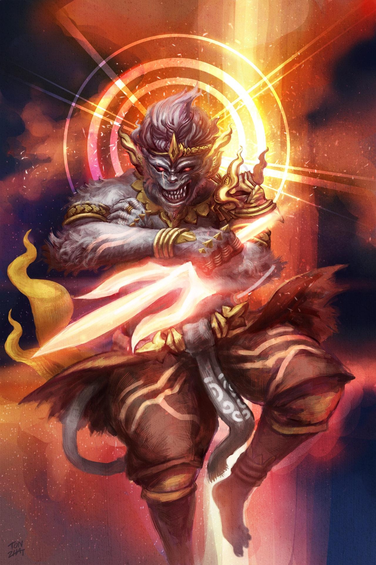 1280x1920 Angry Hanuman HD Wallpaper, Phone