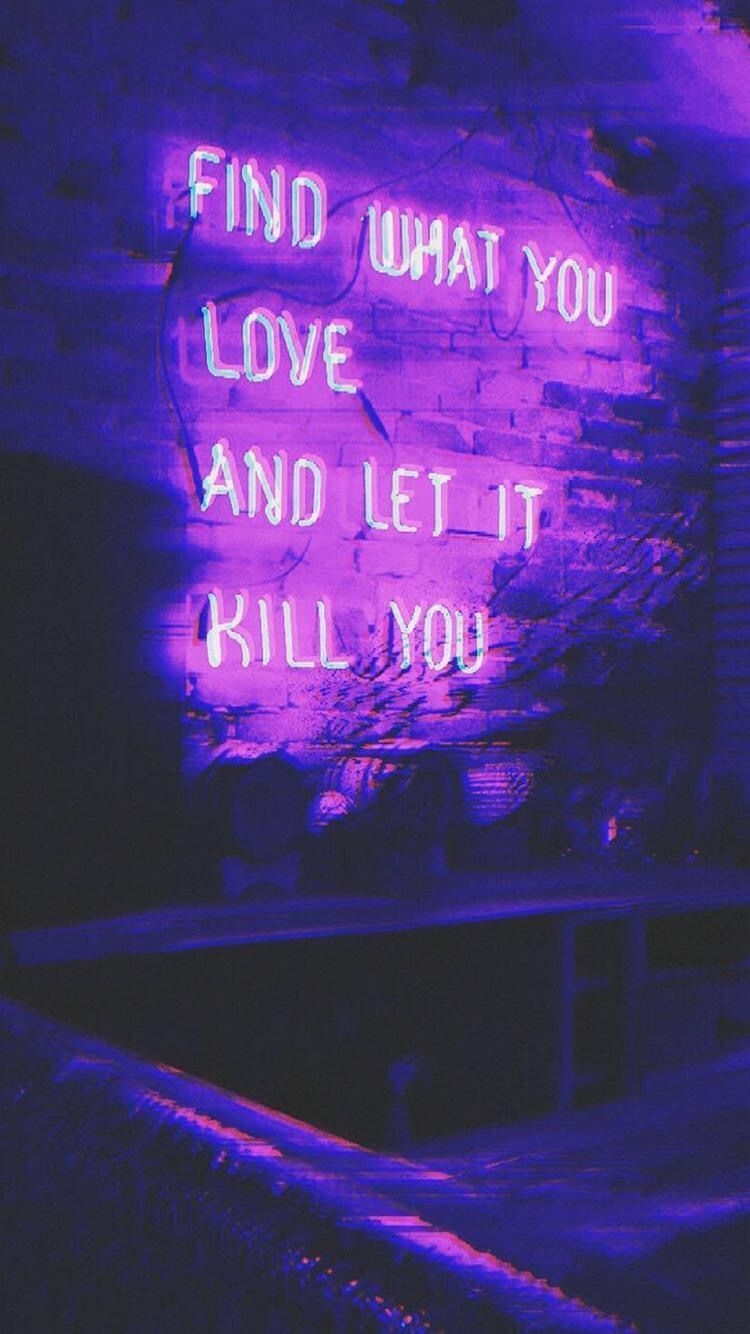 750x1340 i'm already dead. PURPLE. Neon purple, Neon and Wallpaper. Dark purple aesthetic, Quotes about photography, Neon signs, Phone