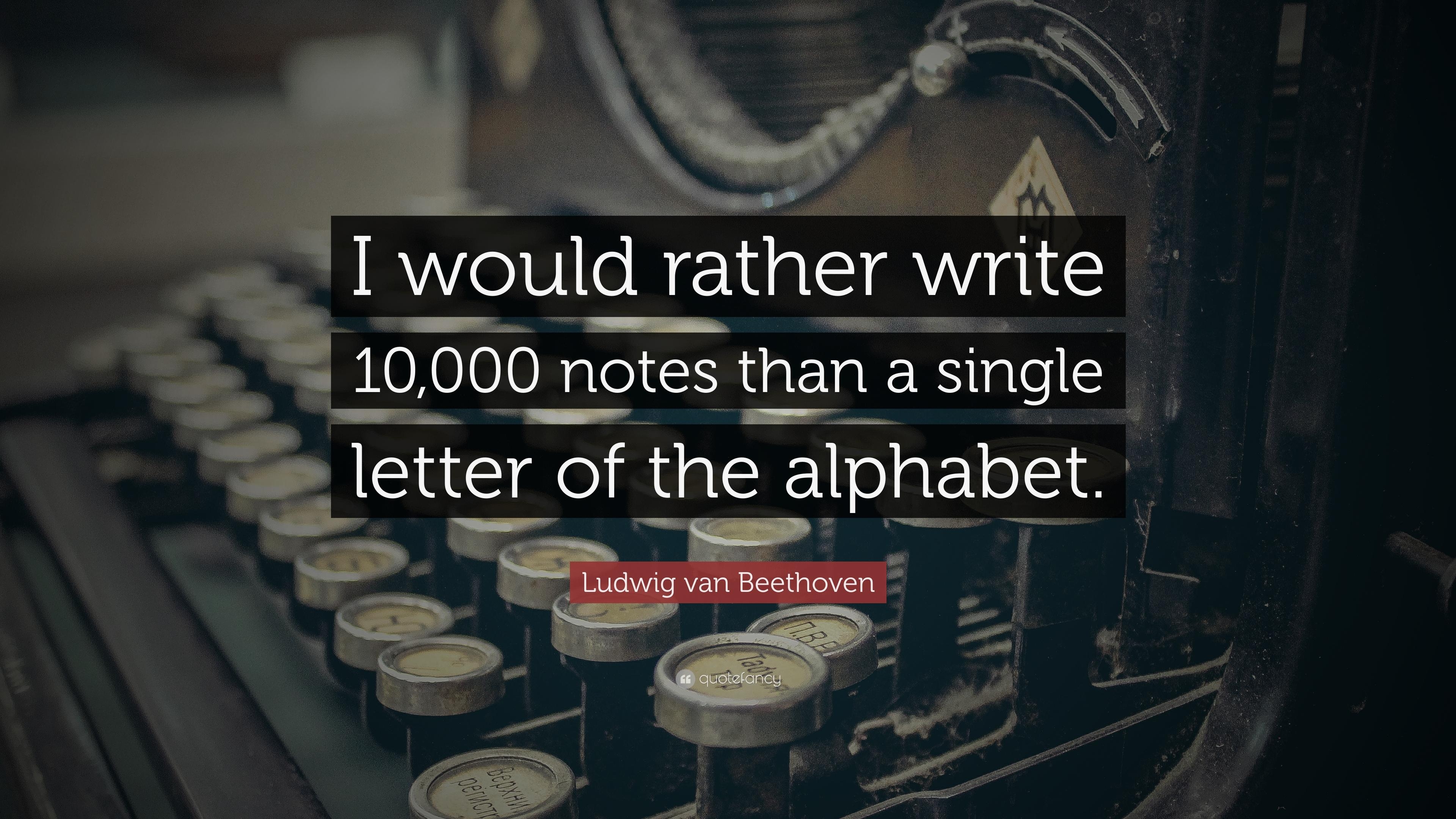 3840x2160 Ludwig van Beethoven Quote: “I would rather write 000 notes than, Desktop