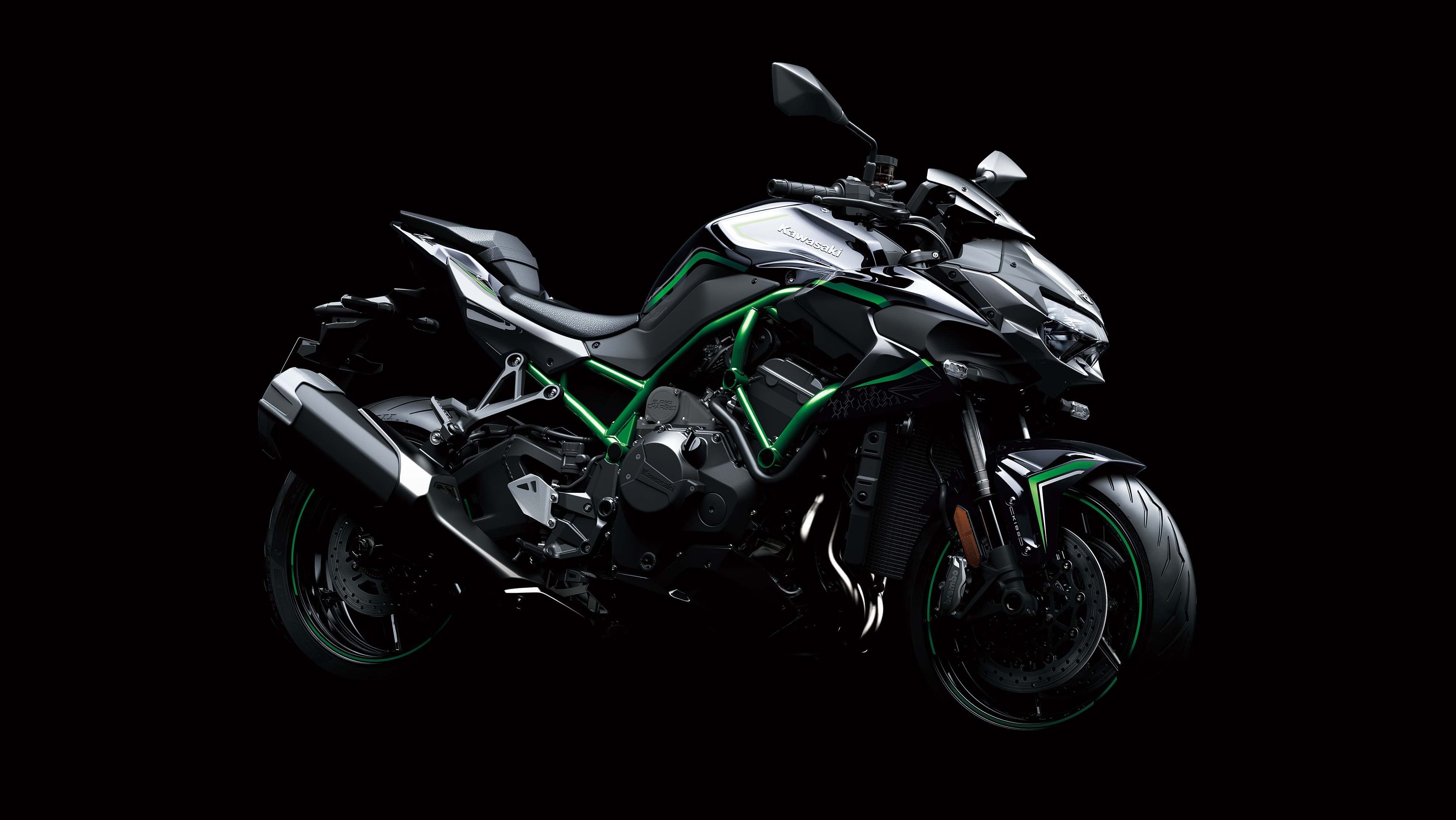 4000x2260 Kawasaki Z H2 4K Wallpaper, Superbikes, Black background, 2020, Desktop