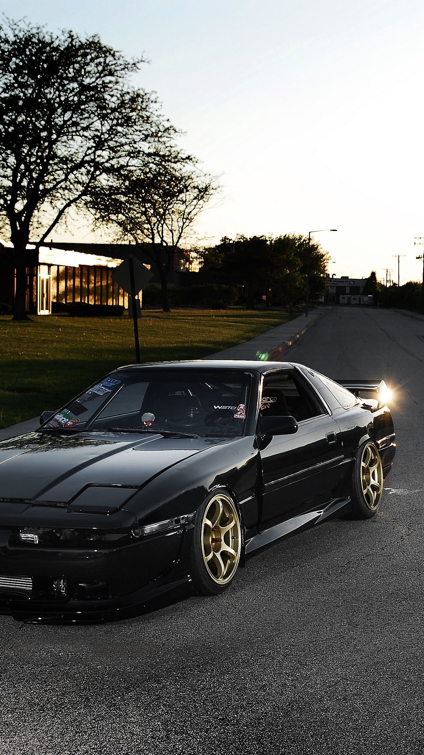 1440x2560 Download wallpaper  toyota, supra, ma black, front, Phone