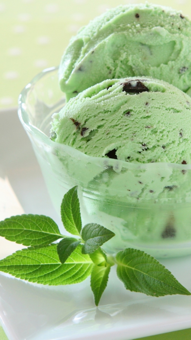 750x1340 Mint Ice Cream Background, Phone