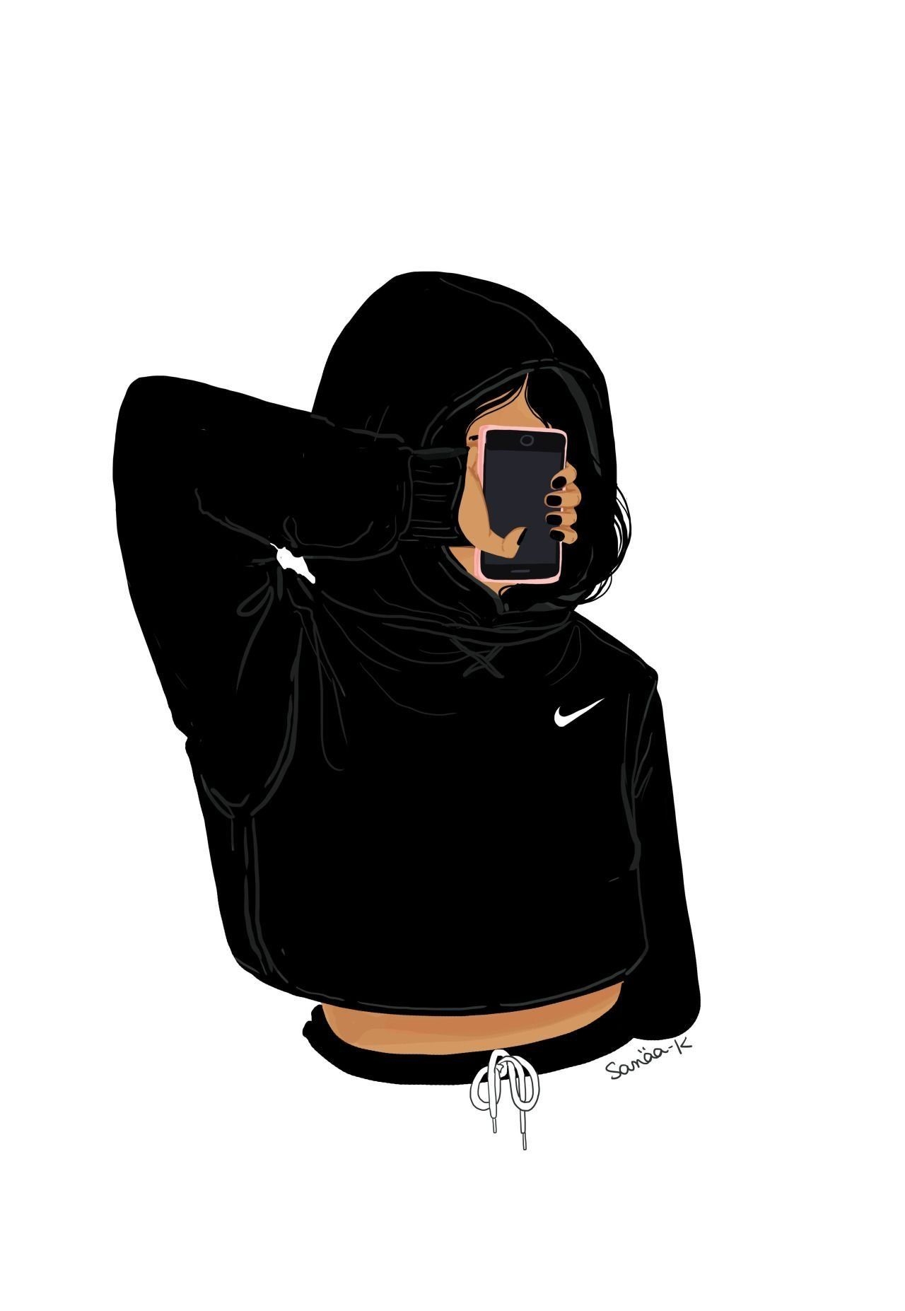 1280x1860 Nike Girl Cartoon Wallpaper, Phone