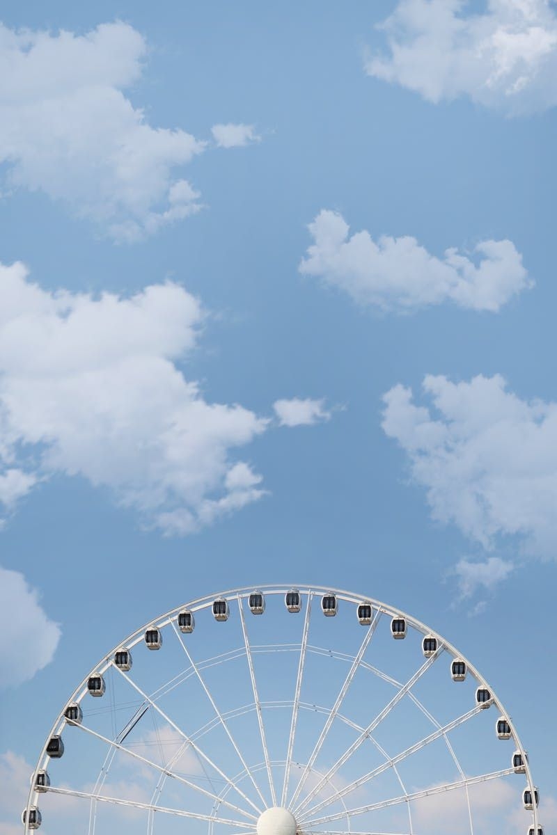 800x1200 White Ferris Wheel Under White Cloudy Blue Sky · Free, Phone