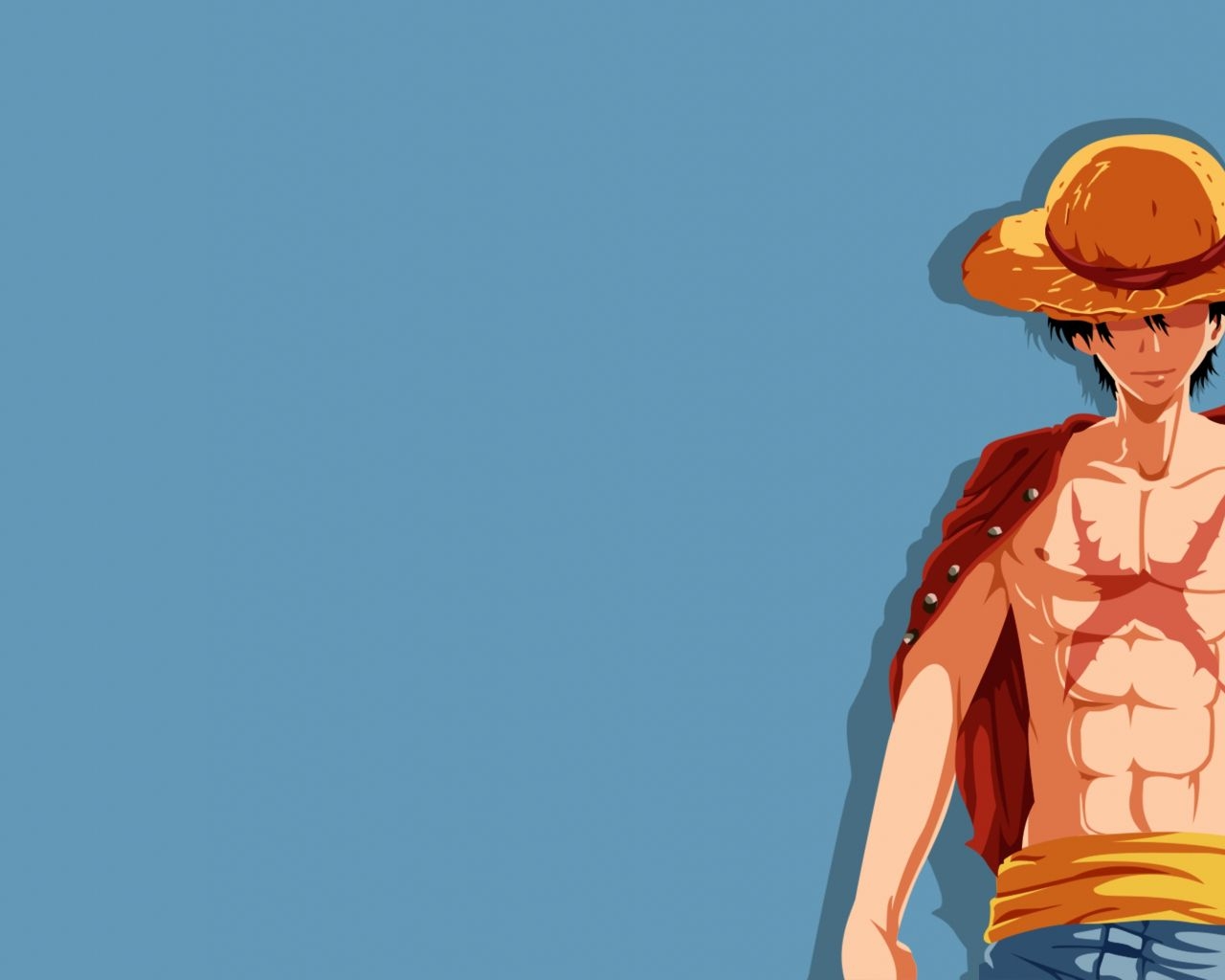 1280x1030 Desktop Wallpaper Monkey D. Luffy, Hat, Minimal, Art, HD Image, Picture, Background, 2ae423, Desktop